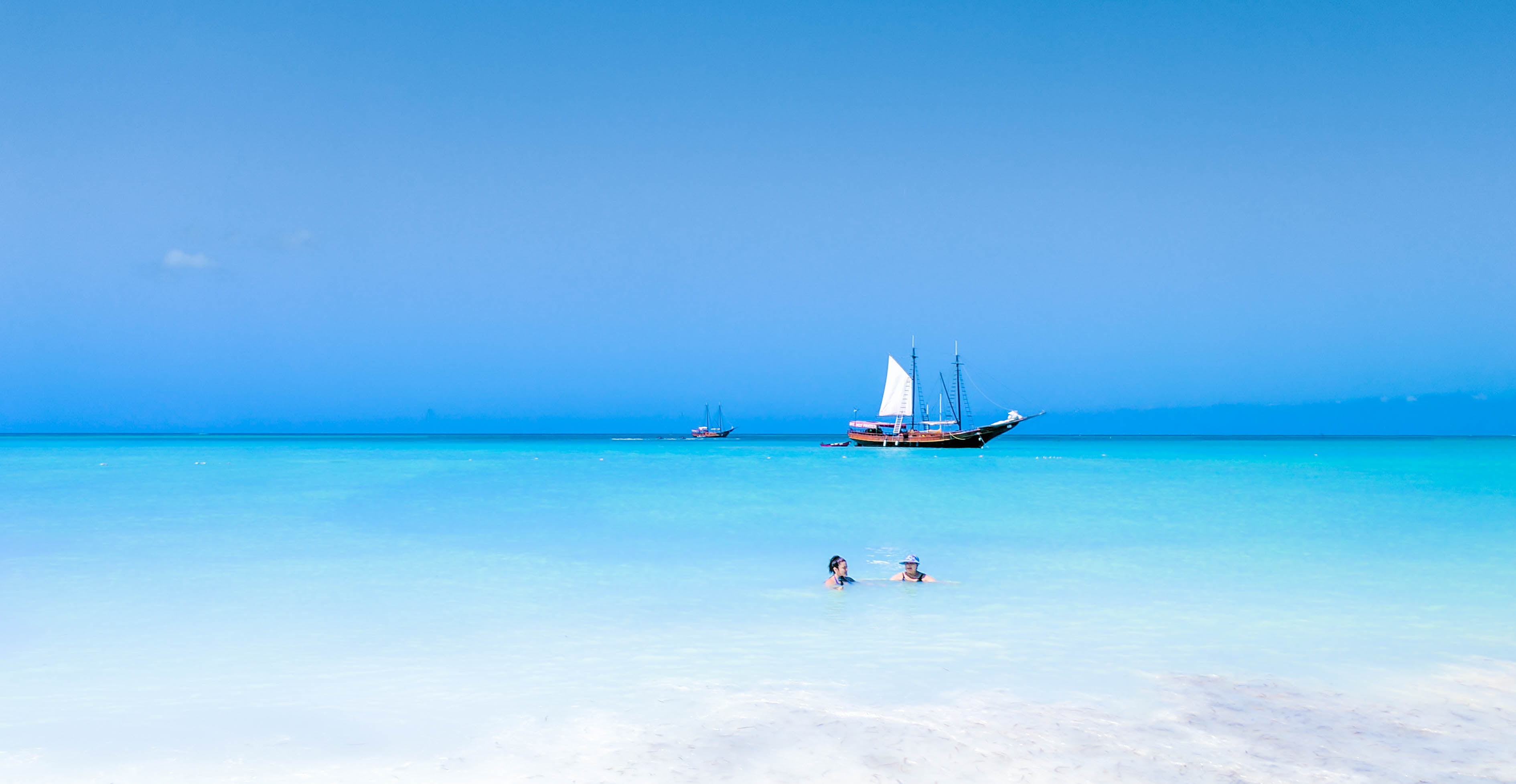 tropical Climate, body, nautical Vessel, Mobile, travel Destinations, Pixel, brown, white, boat, Aruba, island, body of water, water, nature, sand, coastline, HD Wallpaper