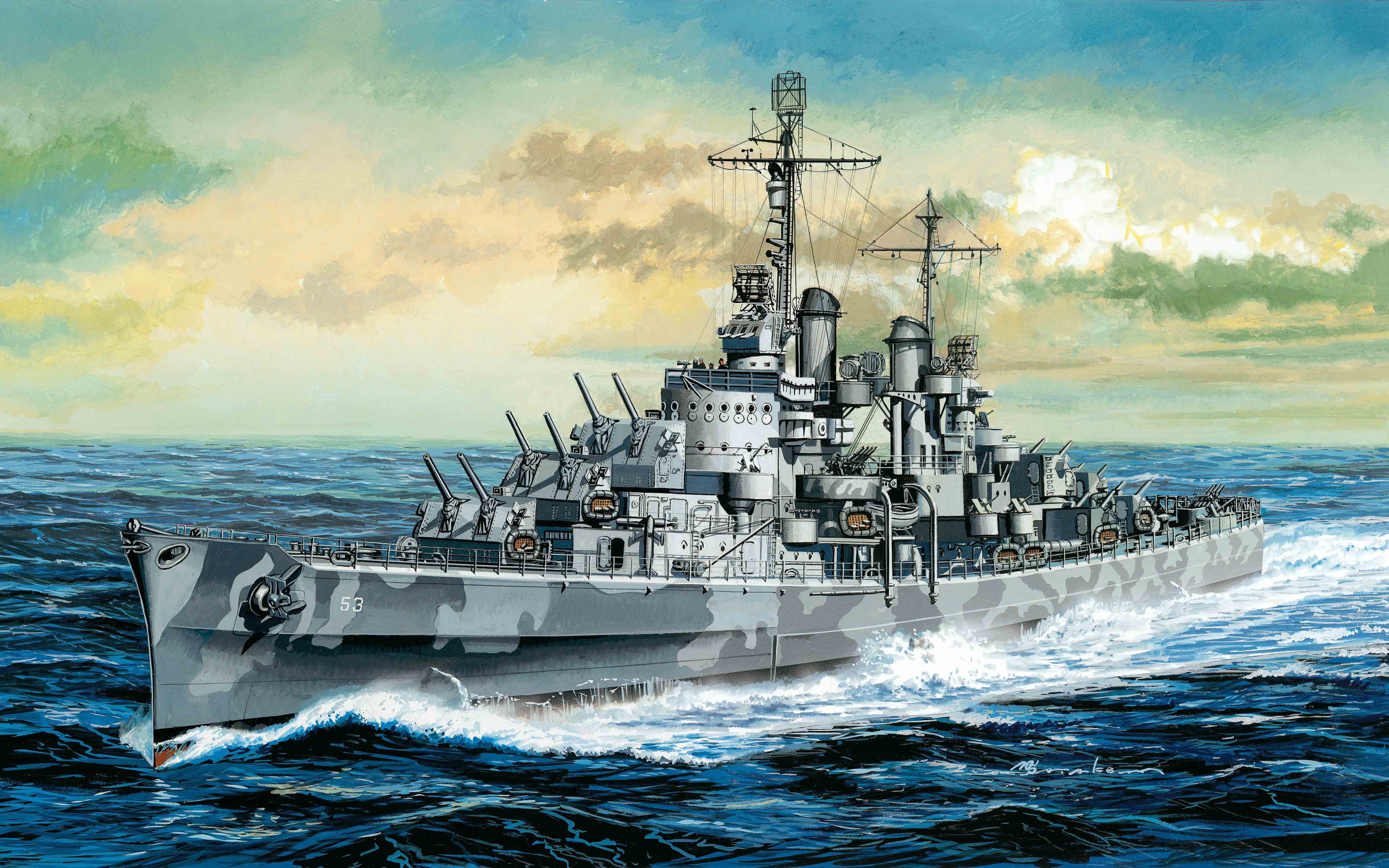 San Diego, transportation, travel, 1942., ship, gun, nature, horizon over water, gray, easy, digital, nautical Vessel, cloud - sky, cruiser, HD Wallpaper