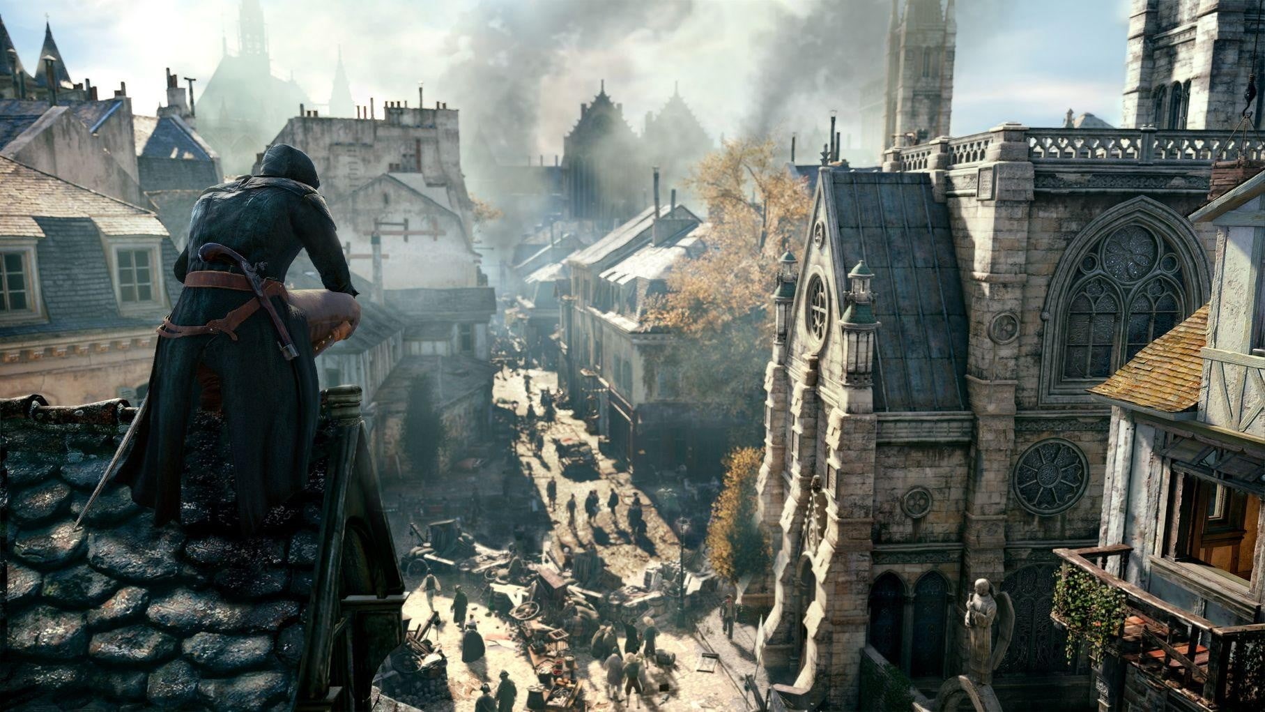 outdoors, video games, Assassins Creed, building, sunlight, sky, creed, city, nature, cityscape, s, men, 720P, assassin, travel, Assassins Creed:  Unity, HD Wallpaper