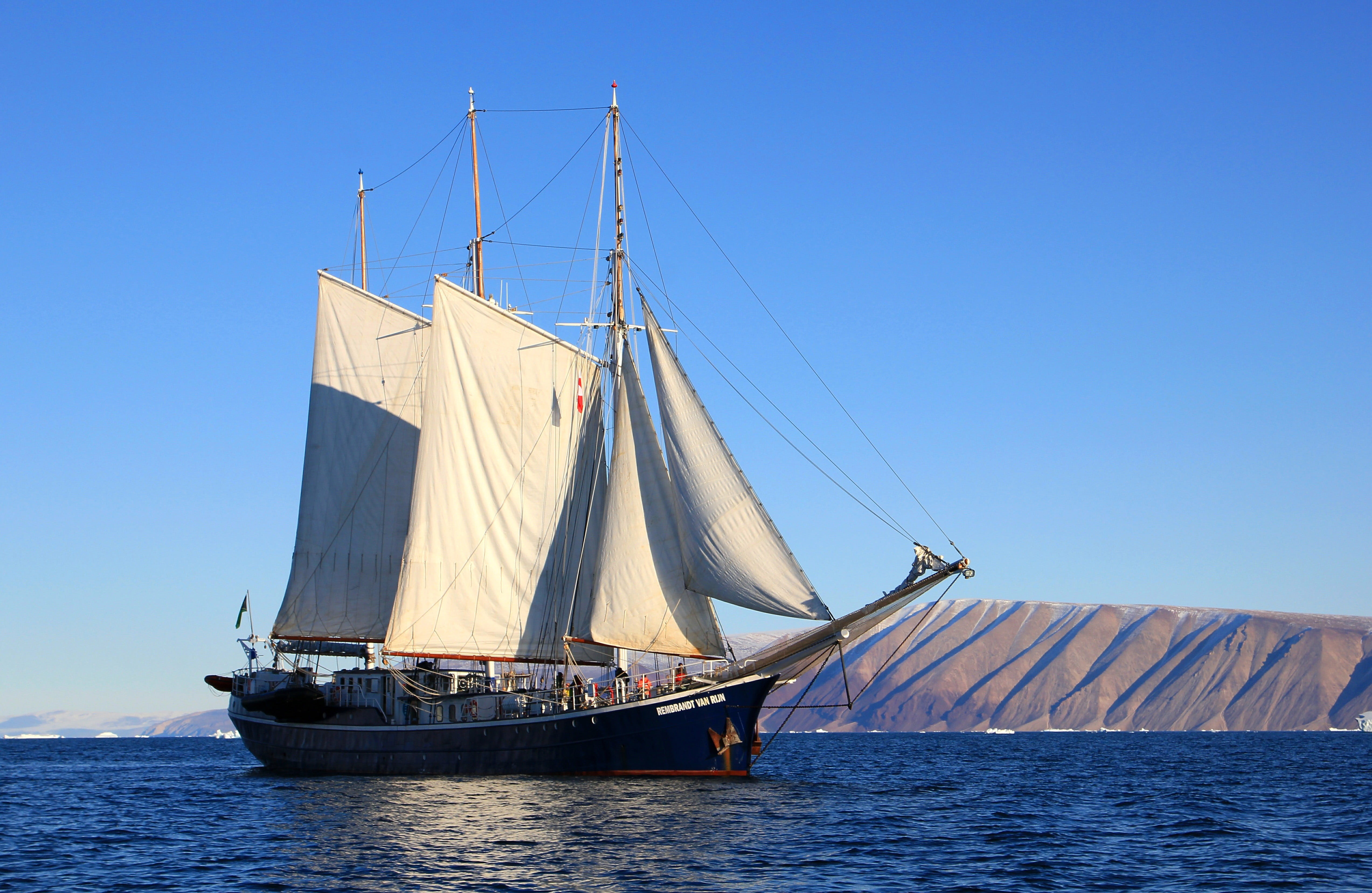 clear sky, rigging, ocean, sail, vacations, photos, mast, sea, sailboat, travel Destinations, near, boat, pole, 4K, no people, transportation, water, travel, HD Wallpaper