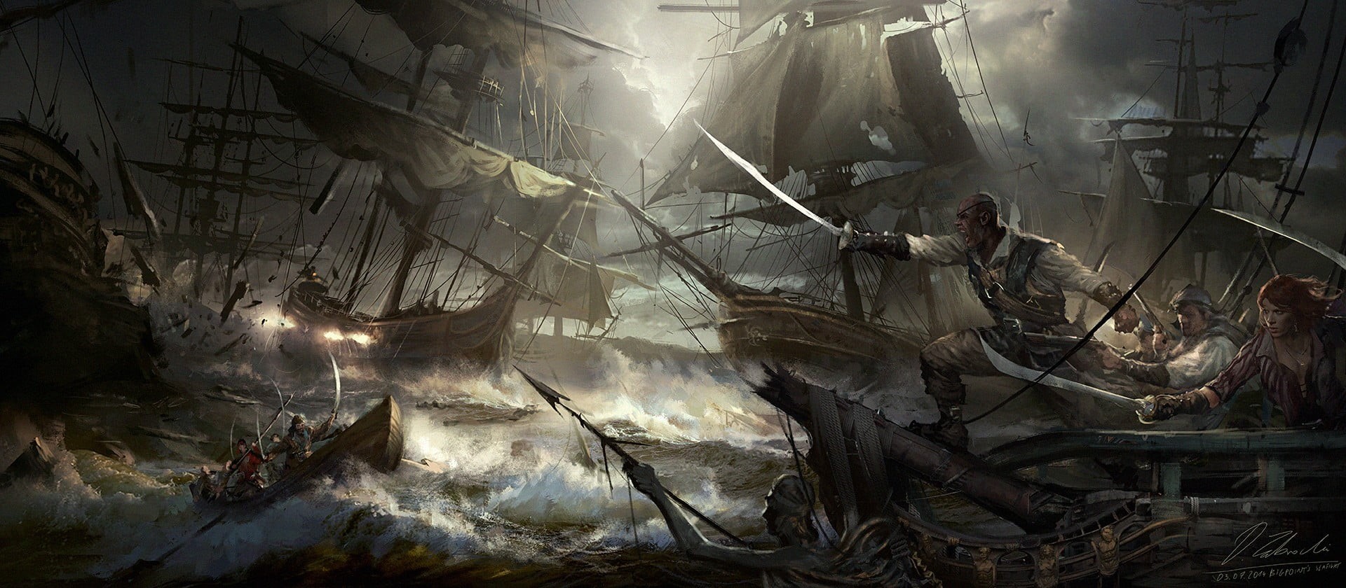 art and craft, sailing ship, smoke - physical structure, arts culture and entertainment, illuminated, game, architecture, creativity, industry, destruction, HD Wallpaper