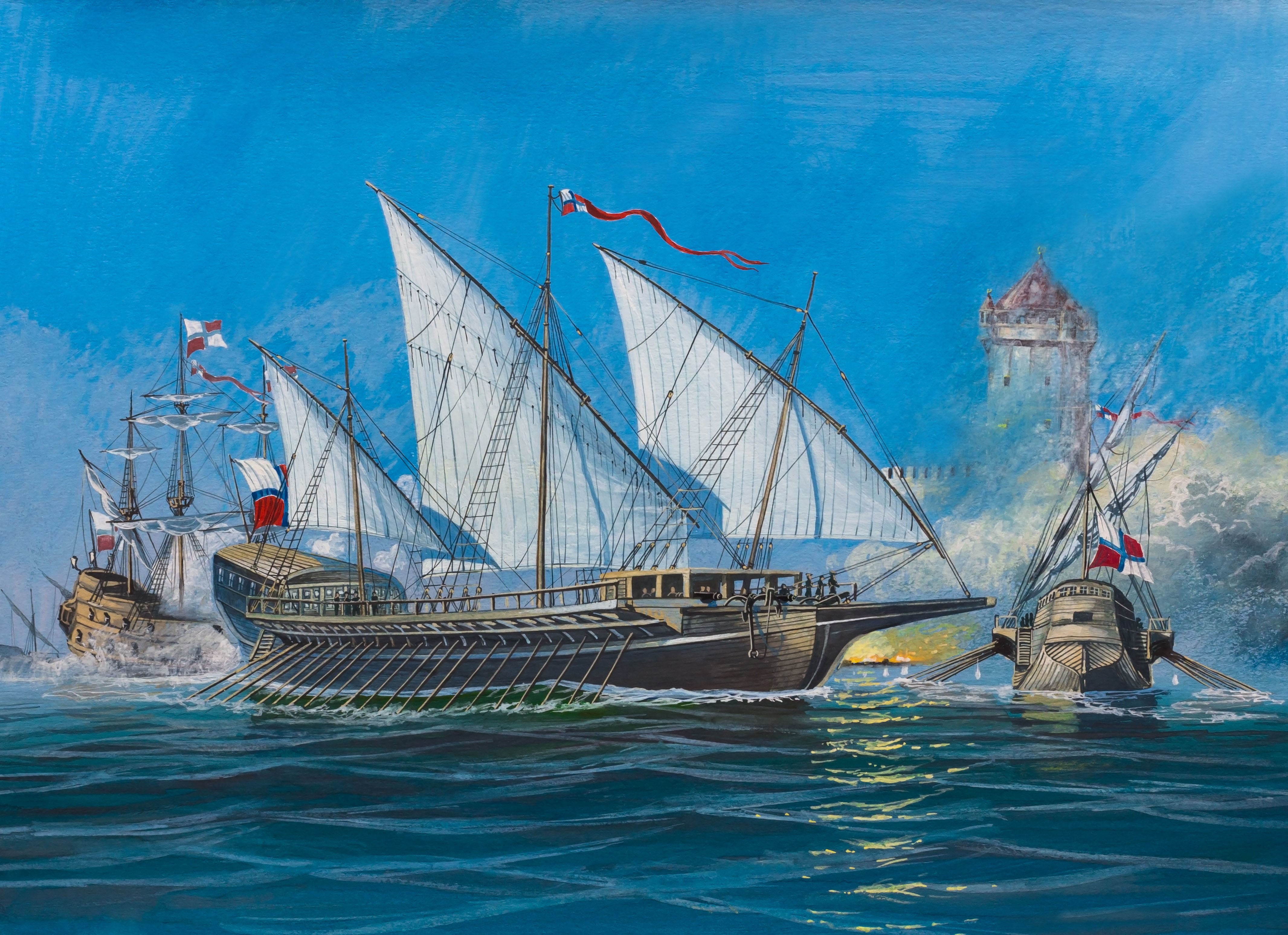mode of transportation, ships, position, travel, tall ship, art, the past, watercolor, 4K, rigging, passenger craft, boat, blue, gouache., sailing ship, HD Wallpaper