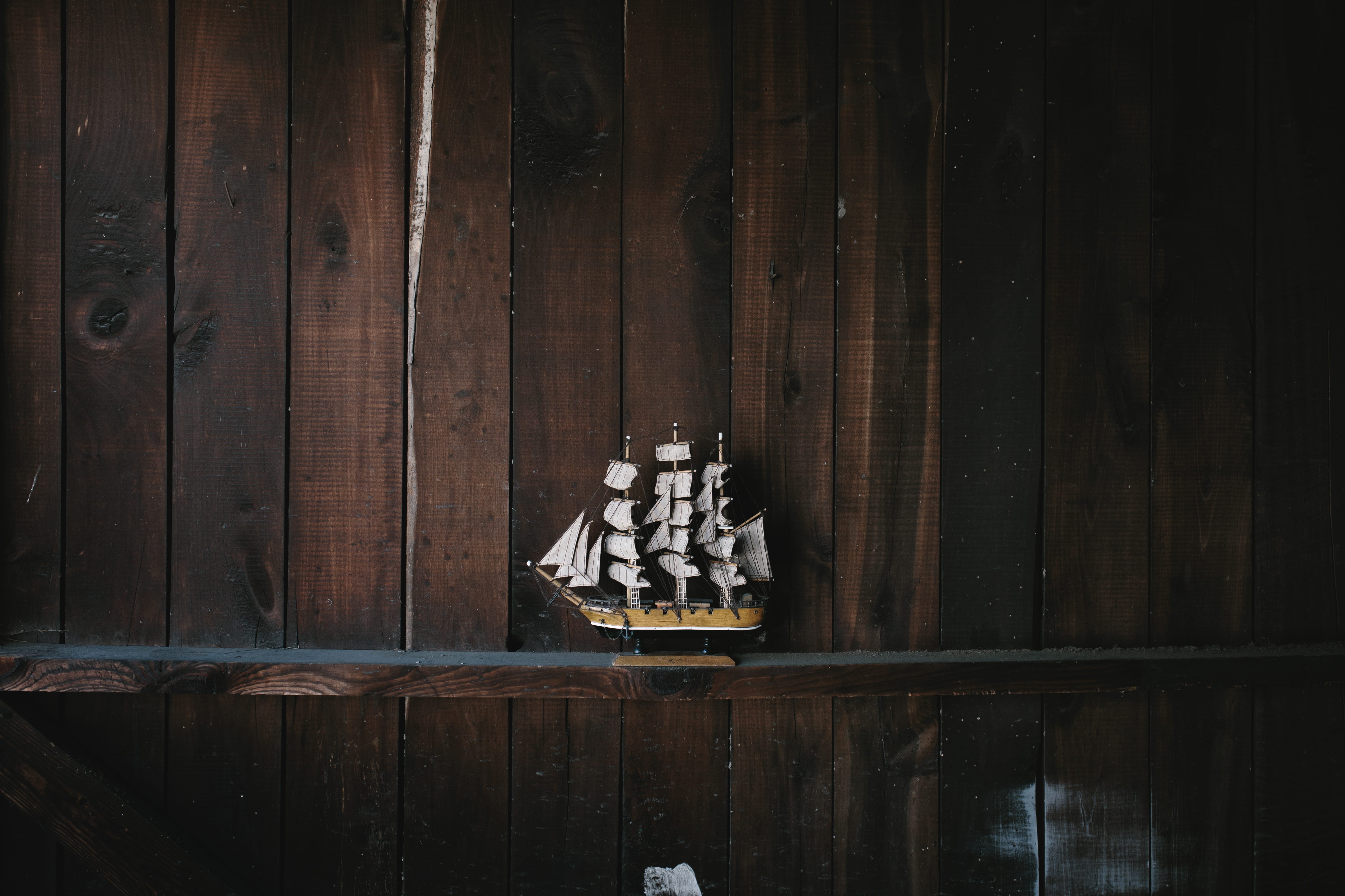 wall - building feature, indoors, place of worship, old-fashioned, shelf, sailboat, close-up, built structure, model, toy boat, ship, galleon, architecture, HD Wallpaper