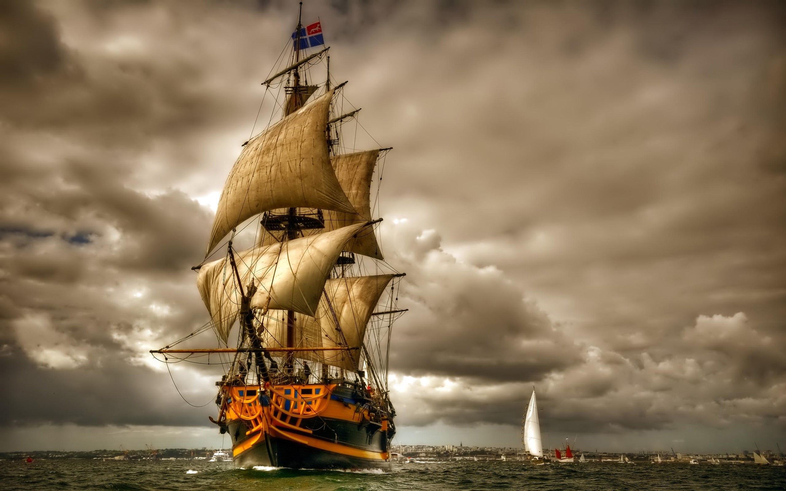 2K, sailing, desktop, beautiful, hd, ship, HD Wallpaper