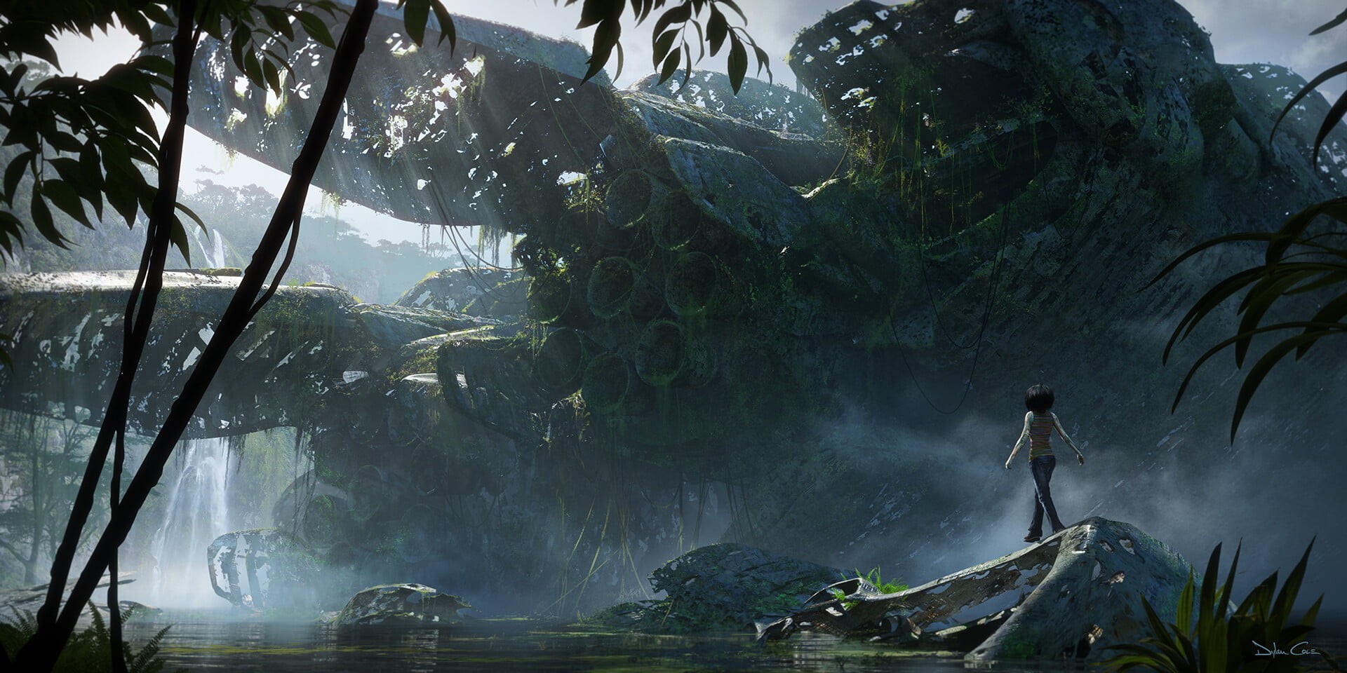 science fiction, wreck, Alita: Battle Angel, plants, 1080P, futuristic, HD Wallpaper