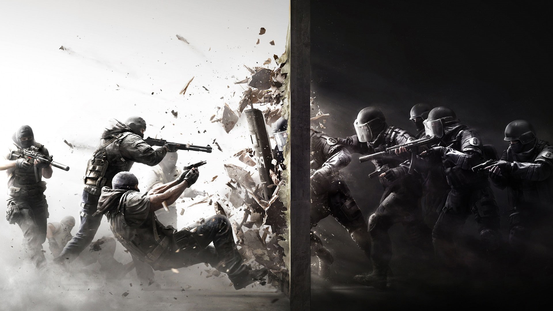 weapon, Rainbow Six: Siege, group of people, clothing, crowd, debris, people, competition, government, aggression, outdoors, gun, armed forces, event, fighting, HD Wallpaper