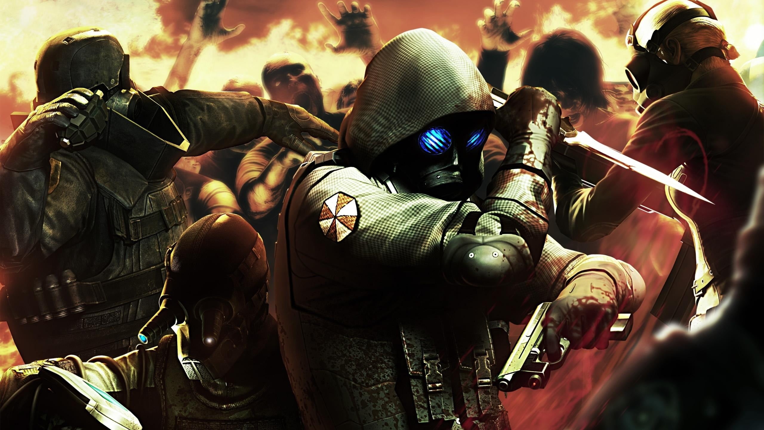  conflict, digital art, aggression, security, gun, clothing, real people, weapon, machine gun, 2K, event, Resident Evil, military, outdoors, HD Wallpaper