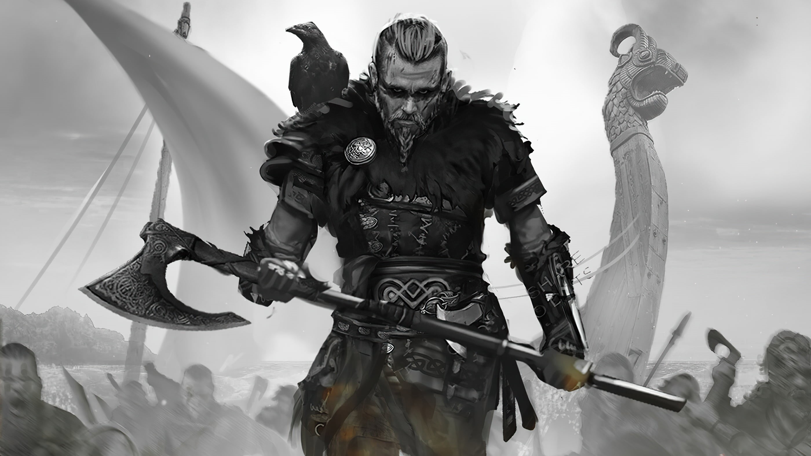 Assassins Creed, viking, warrior, 2K, Assassins Creed Valhalla, HD Wallpaper