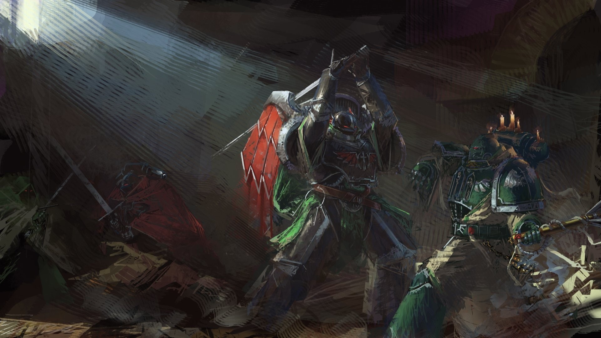 Space Marine, Fight, Sword, Warhammer 40K, Warrior, 1080P, Warhammer, Armor, HD Wallpaper