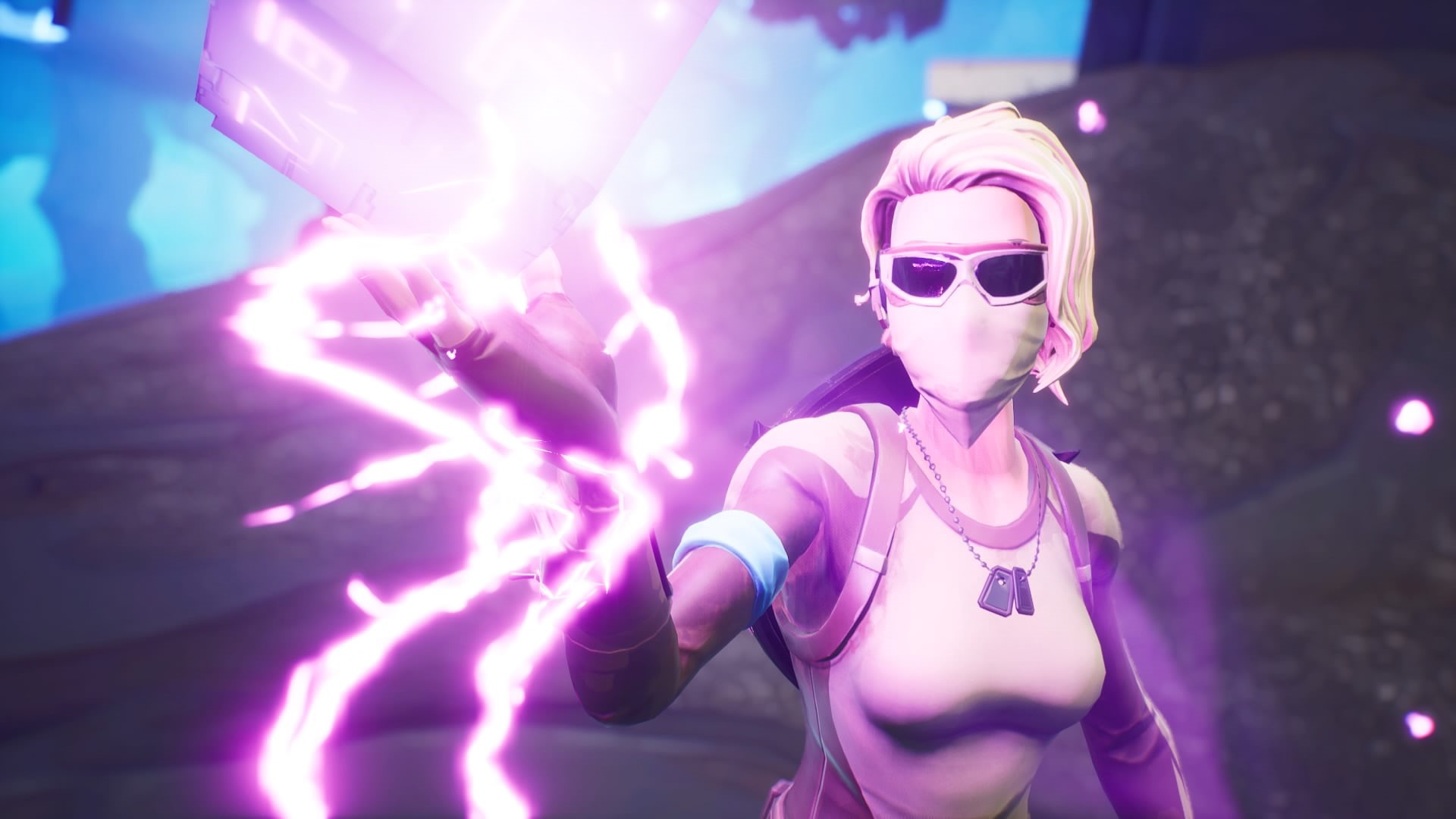 one person, pink color, 1080P, Fortnite, purple, glasses, illuminated, real people, nightlife, sunglasses, lifestyles, night, video games, waist up, fashion, HD Wallpaper
