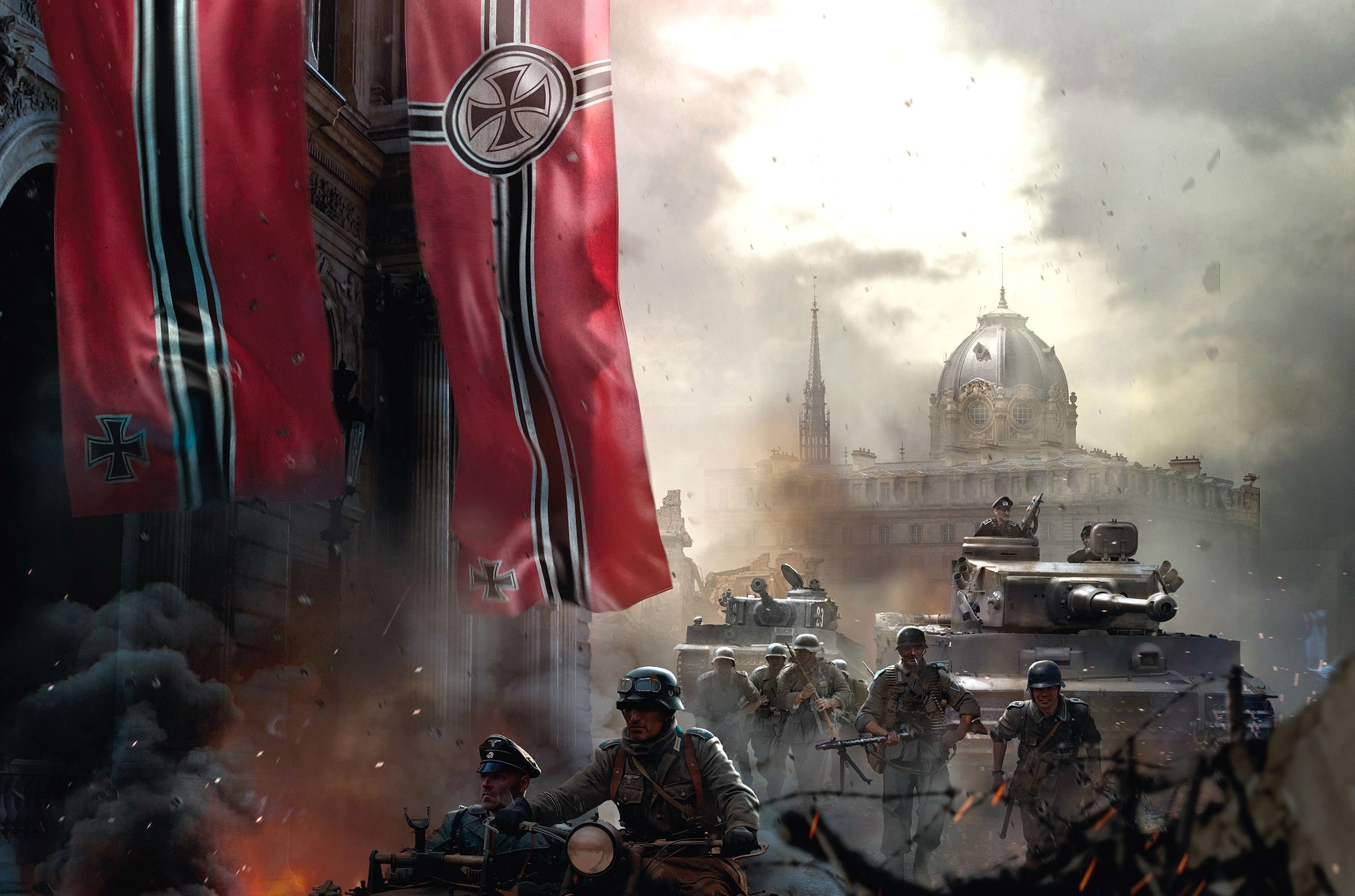 fighting, battle, shooter, ww2, wwll, enemy, 1080P, war, front, military, HD Wallpaper