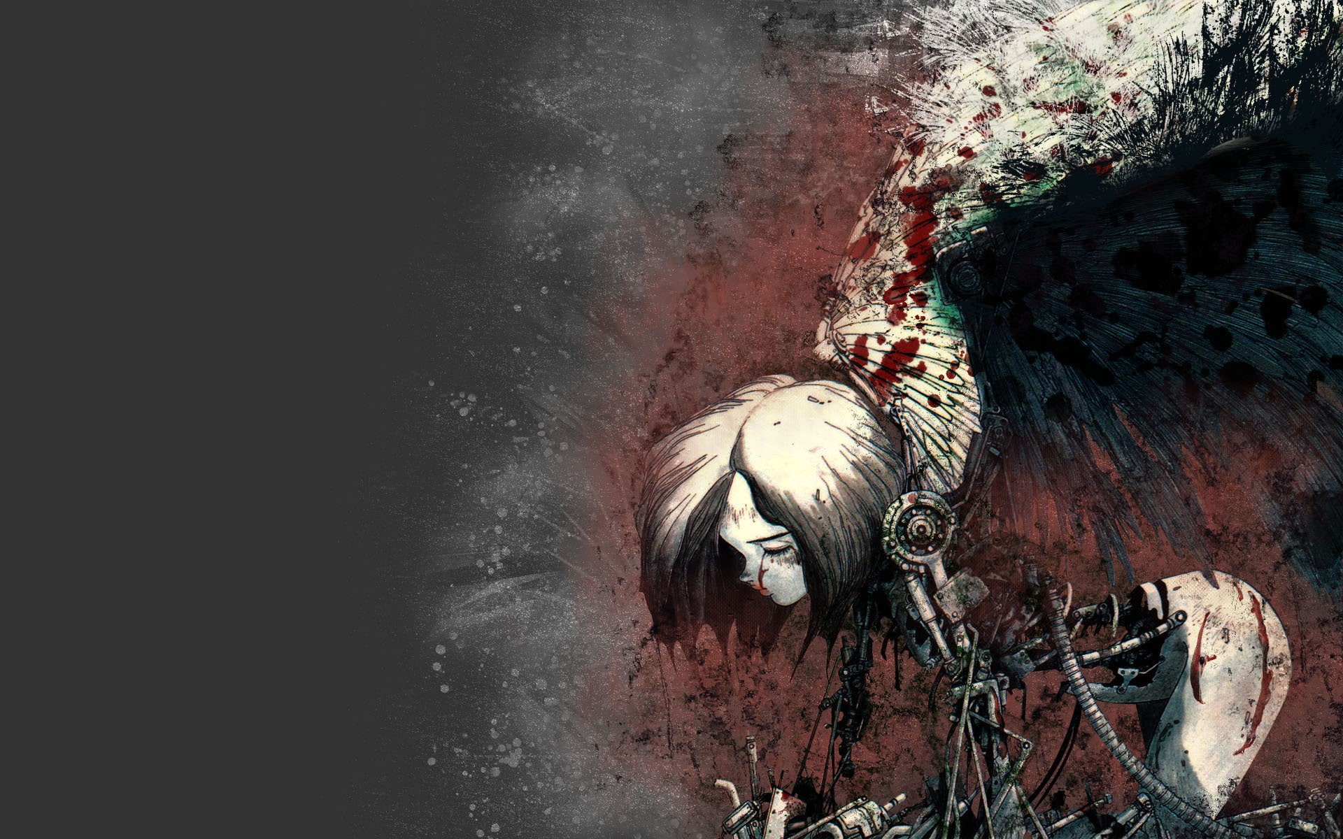 body, hd, girl, robot, cartoon/comic, anime, character, wings, battle, angel, 1080P, alita, manga, HD Wallpaper