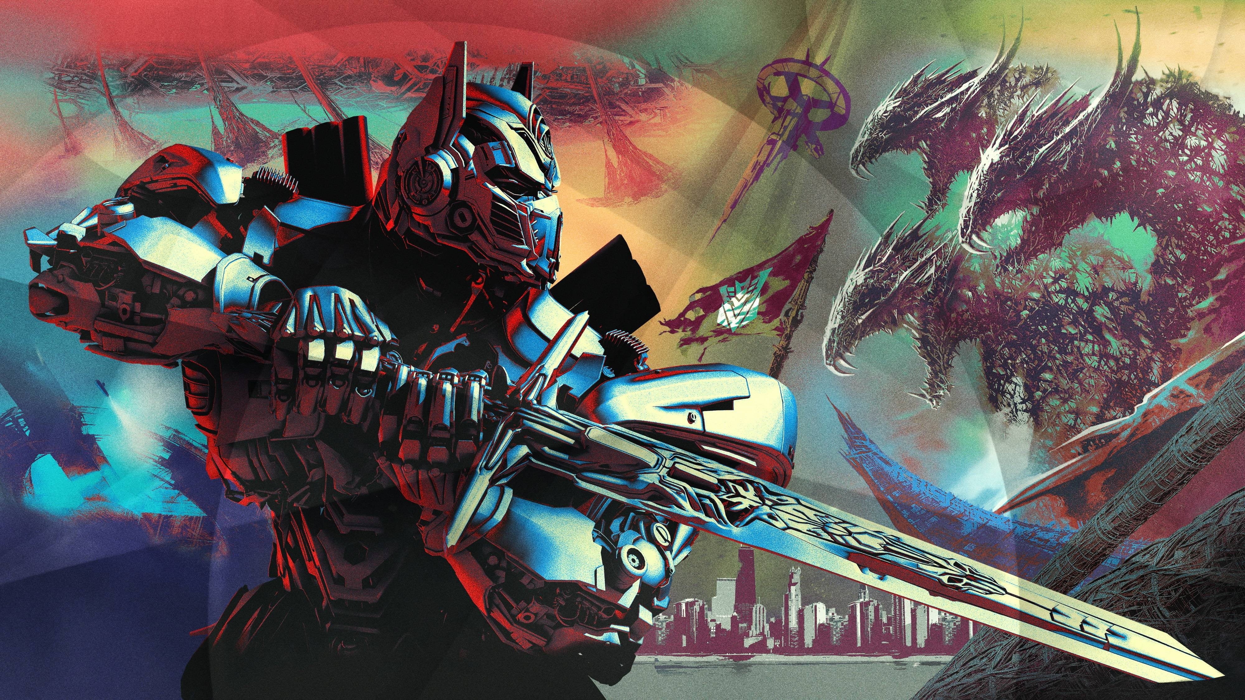 street art, prime, art and craft, Transformers, 4K, Optimus Prime, poster, wall, movies, transformers: the last knight, day, optimus, graffiti, nature, HD Wallpaper