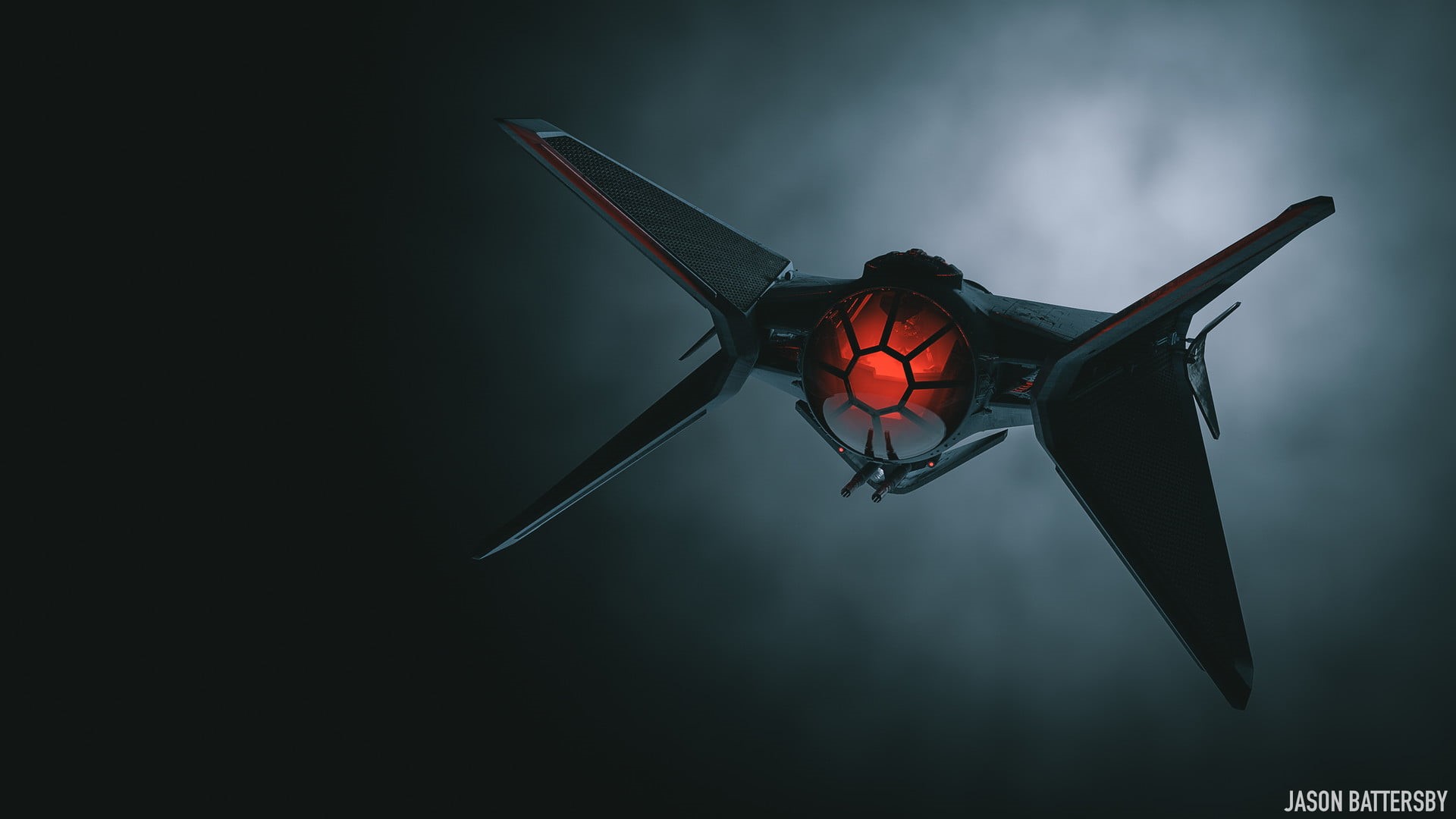 digital art, invertebrate, mid-air, pendant, floral, animal wing, copy space, black, airplane, Jason Battersby, TIE Fighter, lamp, air vehicle, ominous, HD Wallpaper