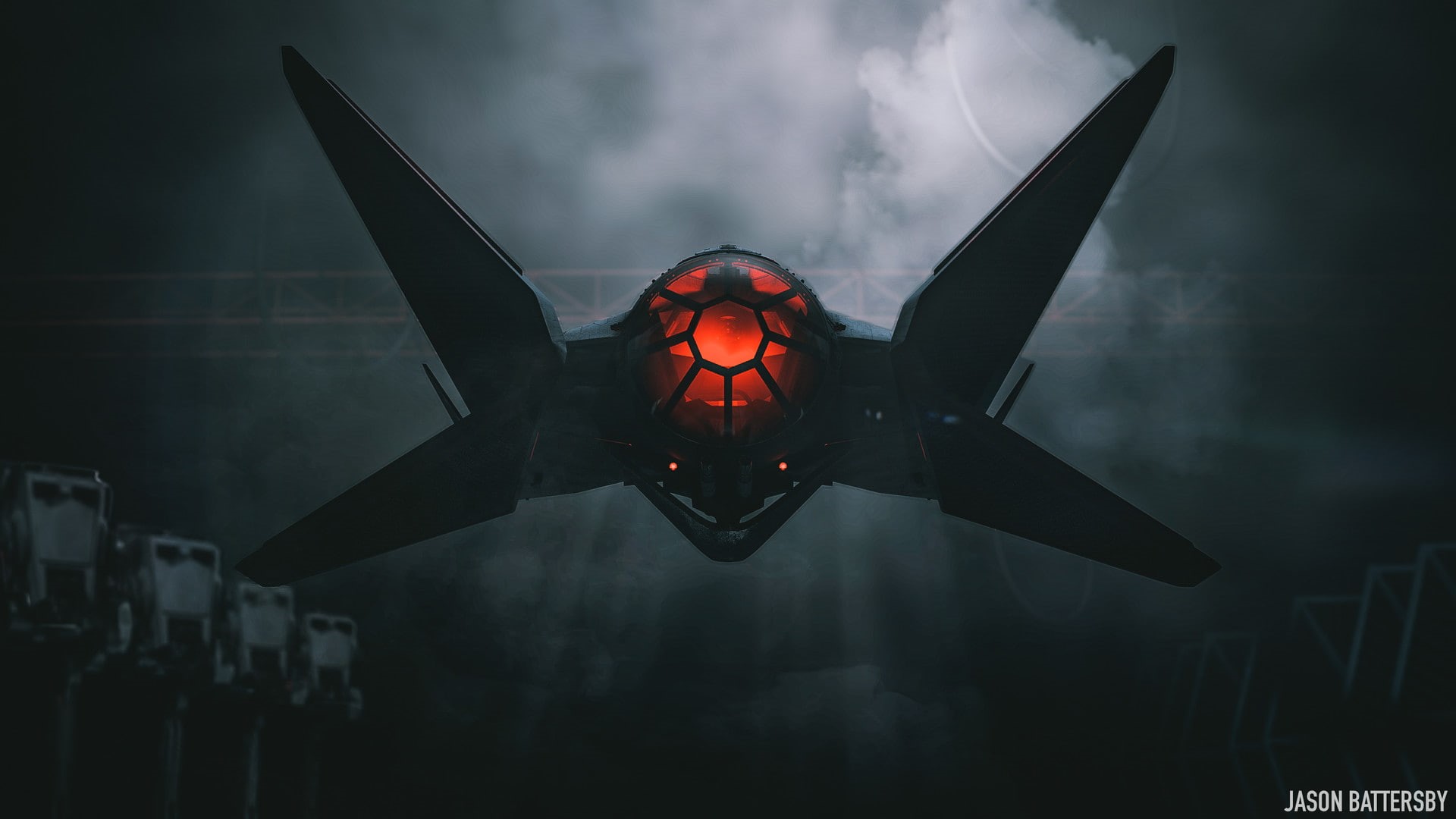 technology, concept art, night, motion, directly below, Star Wars, illuminated, on the move, Jason Battersby, red, nature, outdoors, digital art, mode of transportation, HD Wallpaper