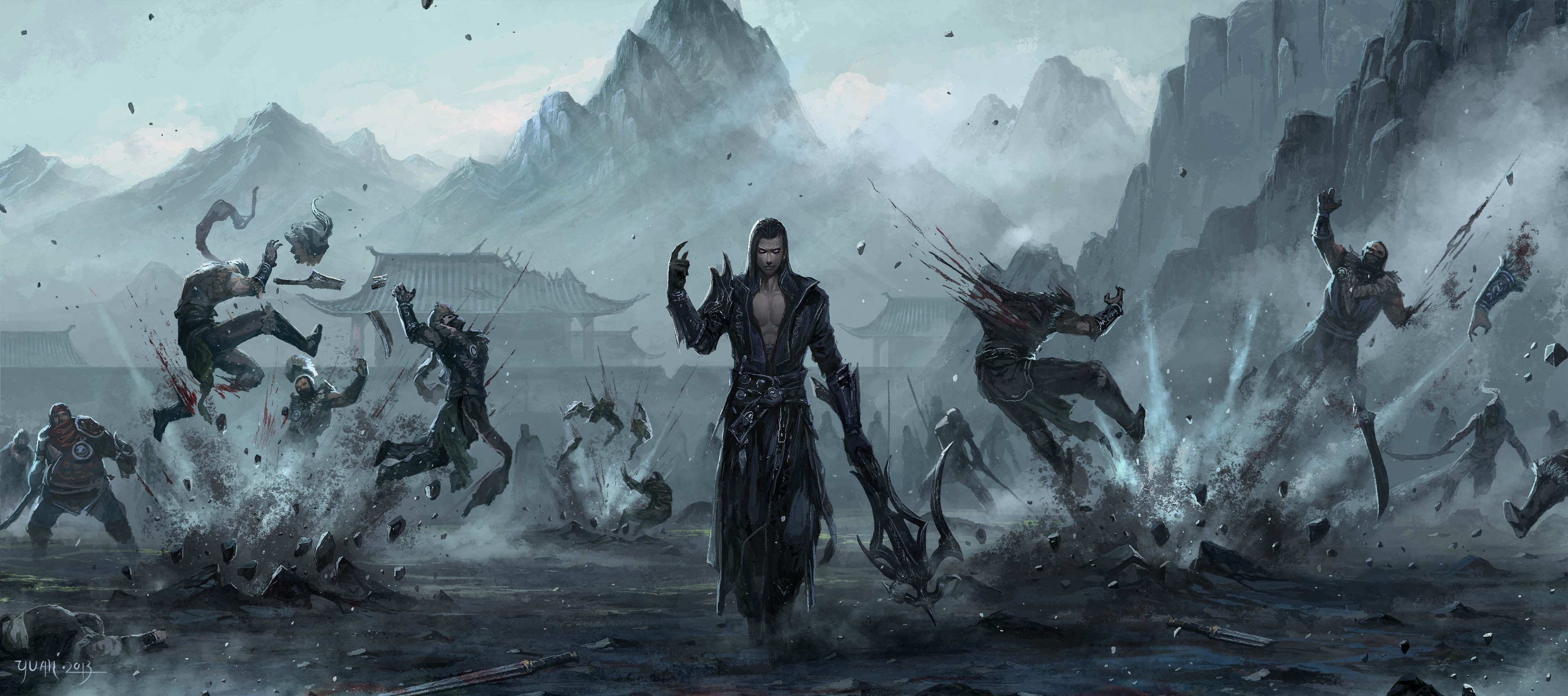 woman, fantasy, crossbow, war, fantasy art, warriors, 2K, art, suit, photo, holding, black, HD Wallpaper