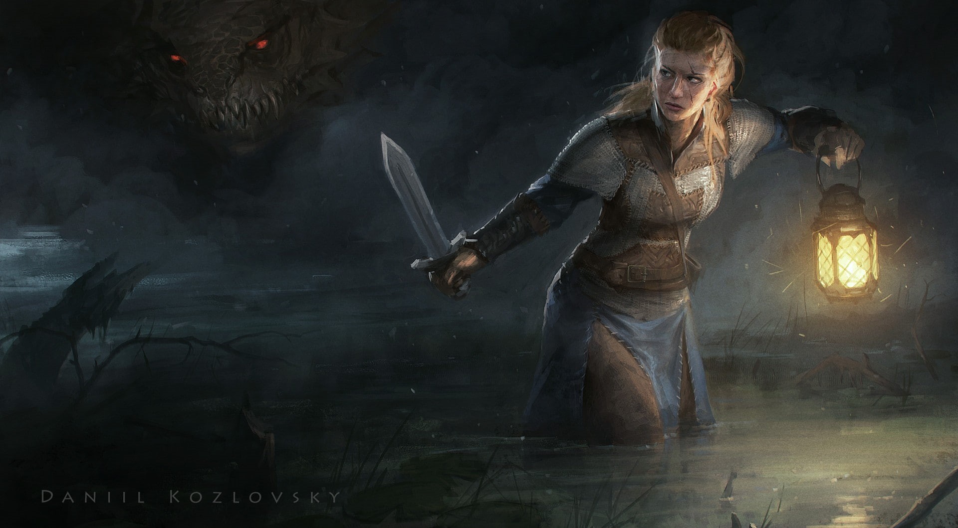 fantasy art, warrior, Vikings, 1080P, sword, HD Wallpaper