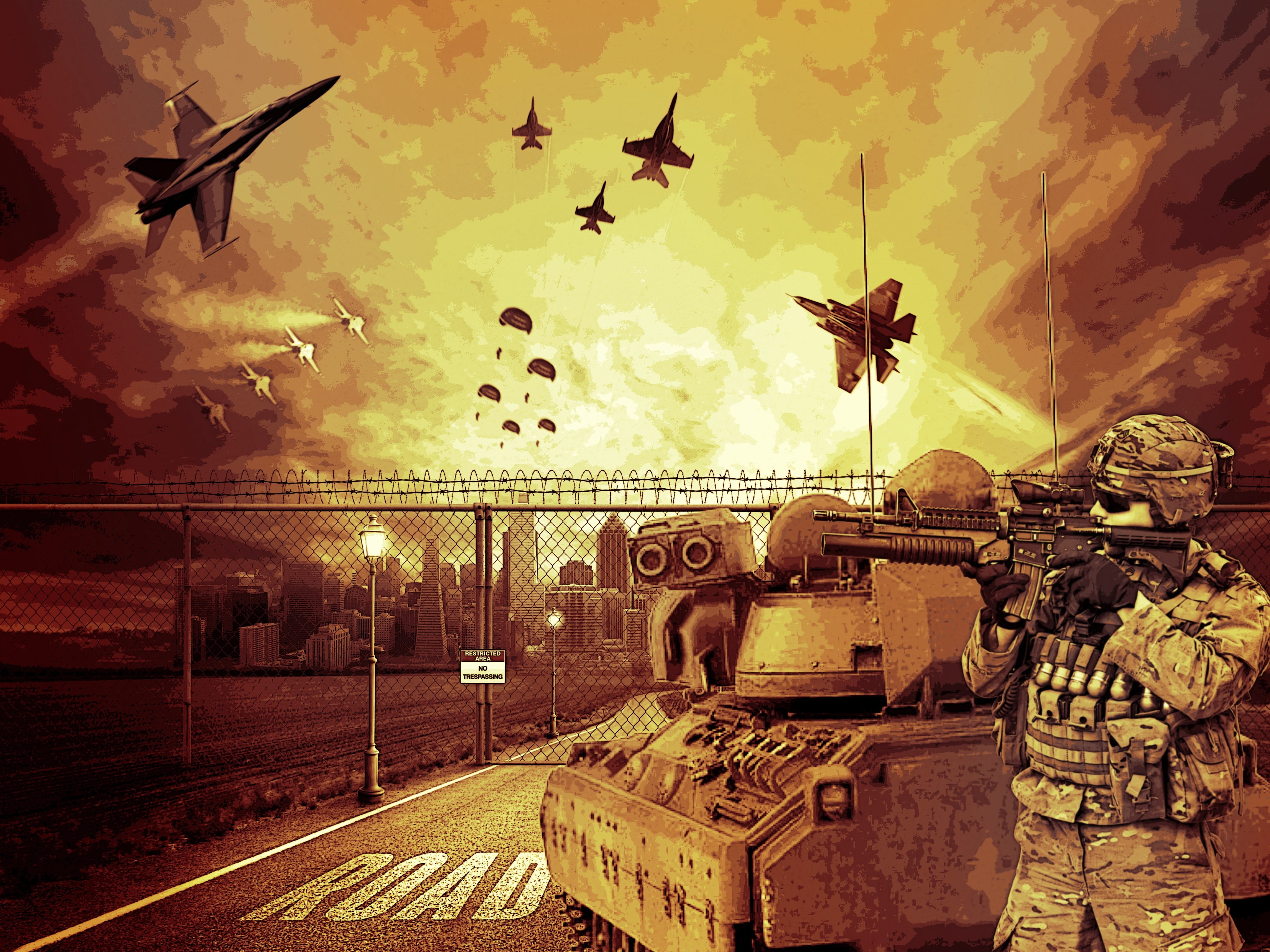 war, building exterior, large group of animals, transportation, photo, animals in the wild, group of animals, armed Forces, no people, animal wildlife, HD Wallpaper