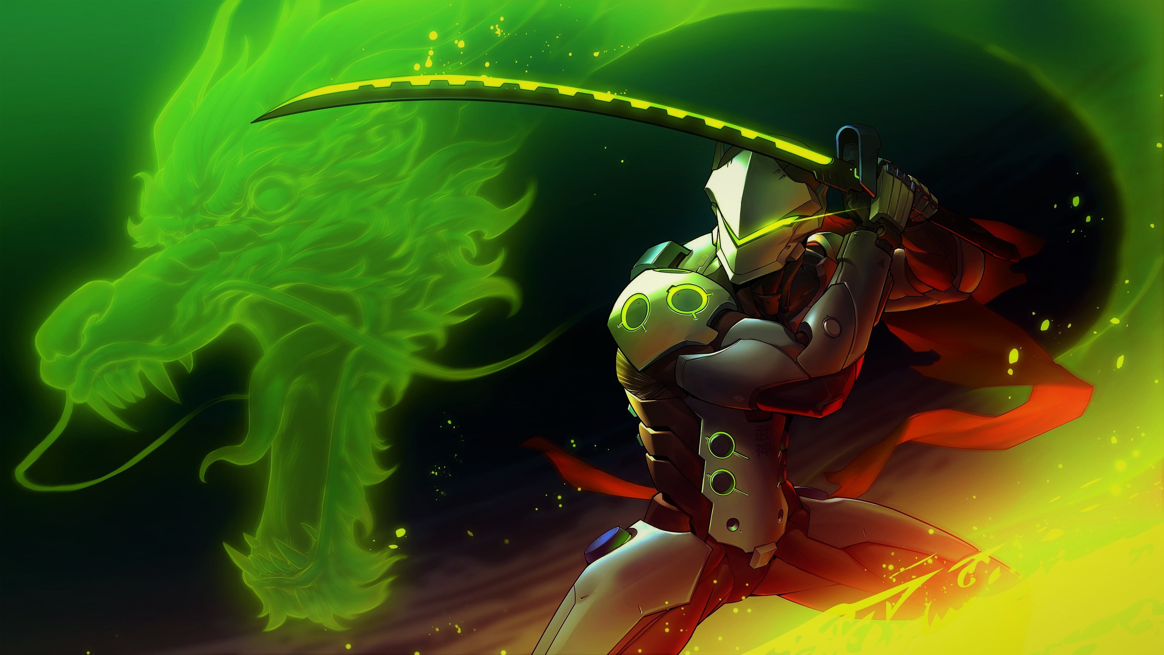 invertebrate, ninjas, katana, motion, sword, sea, computer, character, Blizzard Entertainment, no people, animals in the wild, ninja robots, creativity, HD Wallpaper