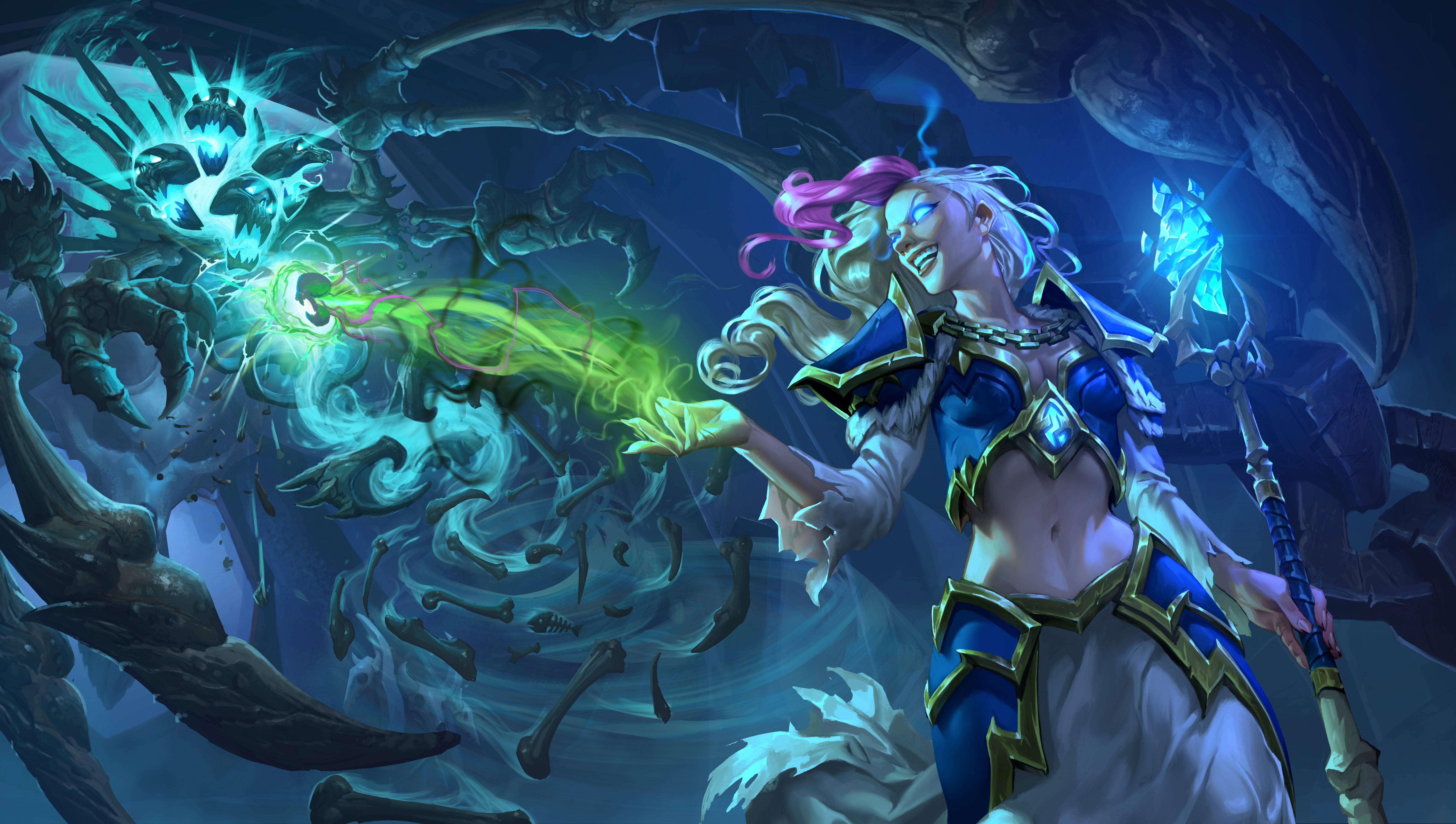 Blizzard Entertainment, Jaina Proudmoore, magic, video games, Hearthstone: Heroes of Warcraft, Knights of the frozen throne, 8K, HD Wallpaper