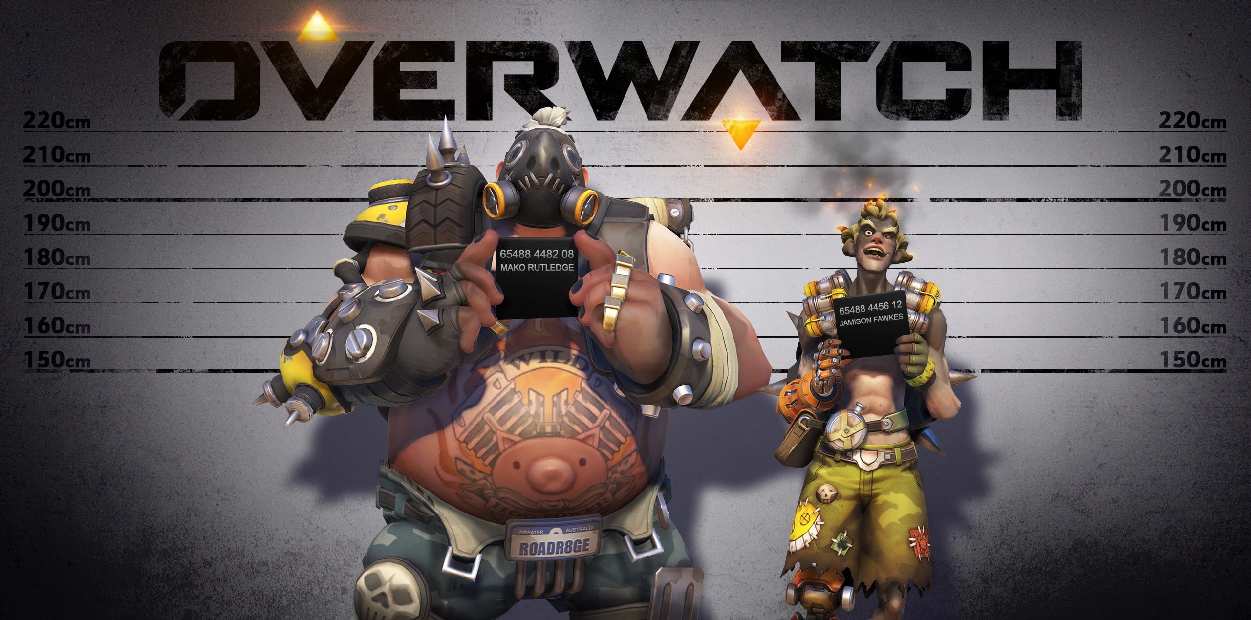 representation, male likeness, no people, communication, art and craft, police force, armed forces, government, Roadhog (Overwatch), 2K, indoors, human representation, HD Wallpaper