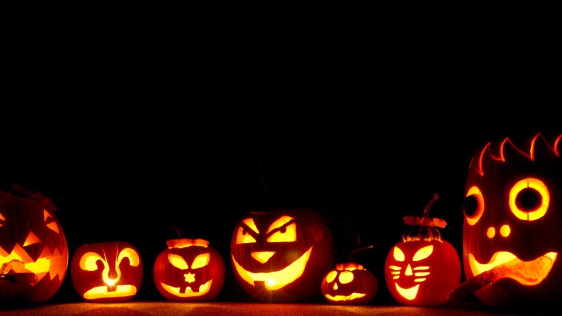 anthropomorphic face, 1080P, dark, lantern, art and craft, jack, pumpkin, copy space, food and drink, creativity, o, black background, lighting equipment, HD Wallpaper