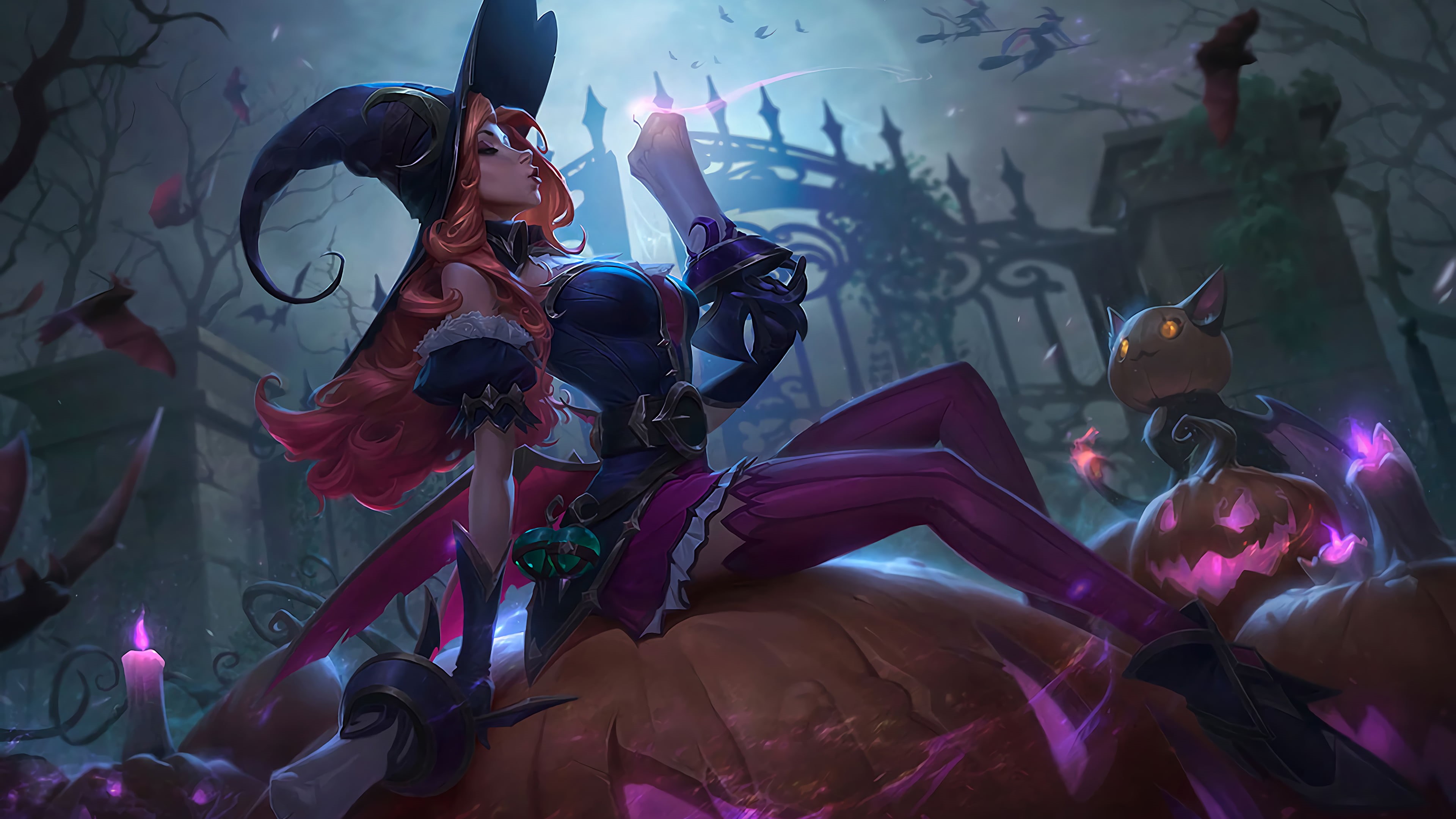Riot Games, Miss Fortune (League of Legends), witch, League of Legends, Miss Fortune, 4K, Halloween, HD Wallpaper