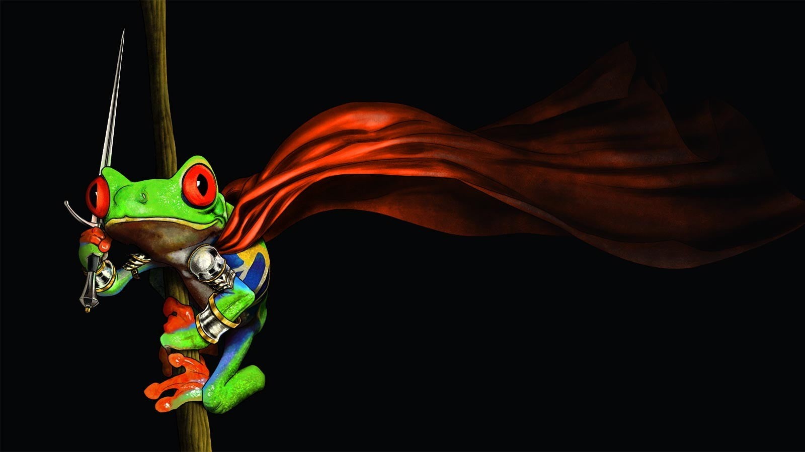 studio shot, mammal, people, artwork, arts culture and entertainment, frog, animal wildlife, green, knight, nature, hanging, 720P, copy space, HD Wallpaper