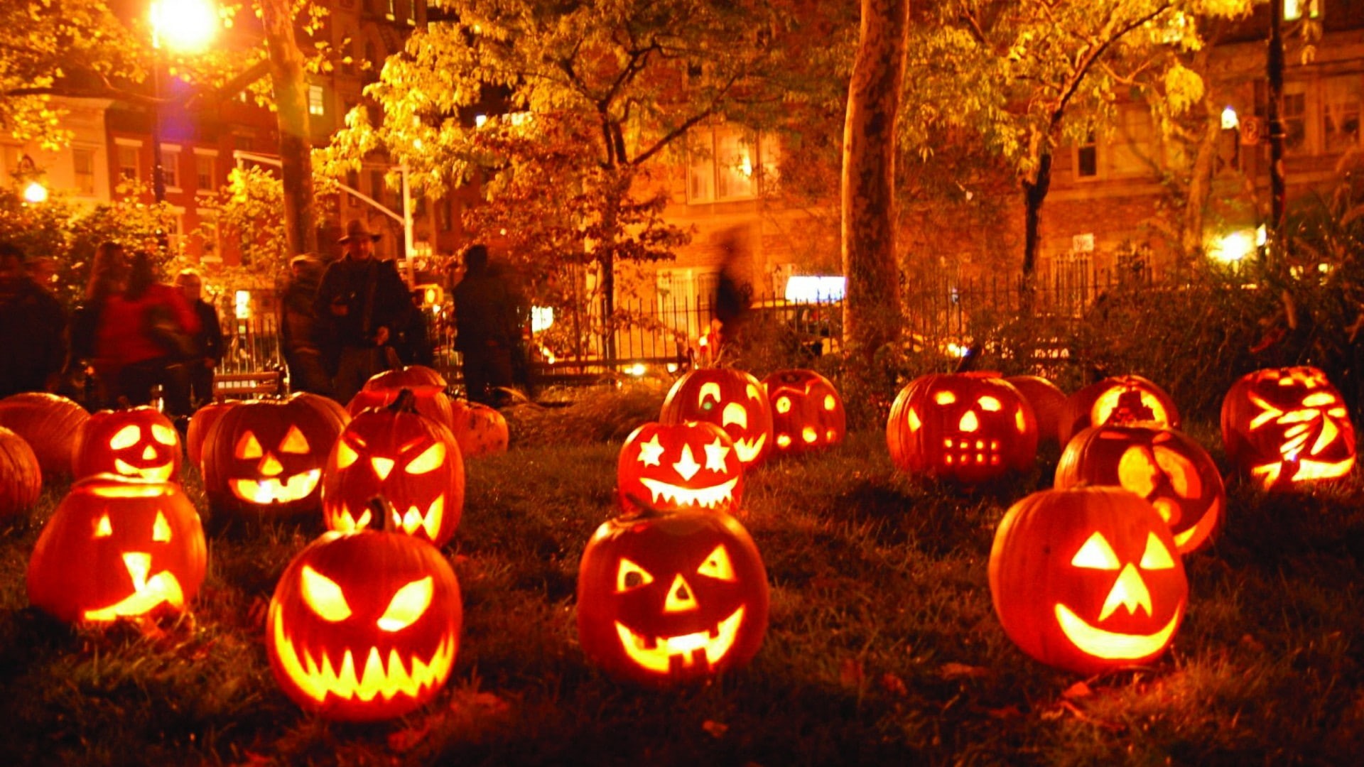 halloween, lighting, tradition, festival, pumpkin, 1080P, jack o lantern, night, autumn, HD Wallpaper