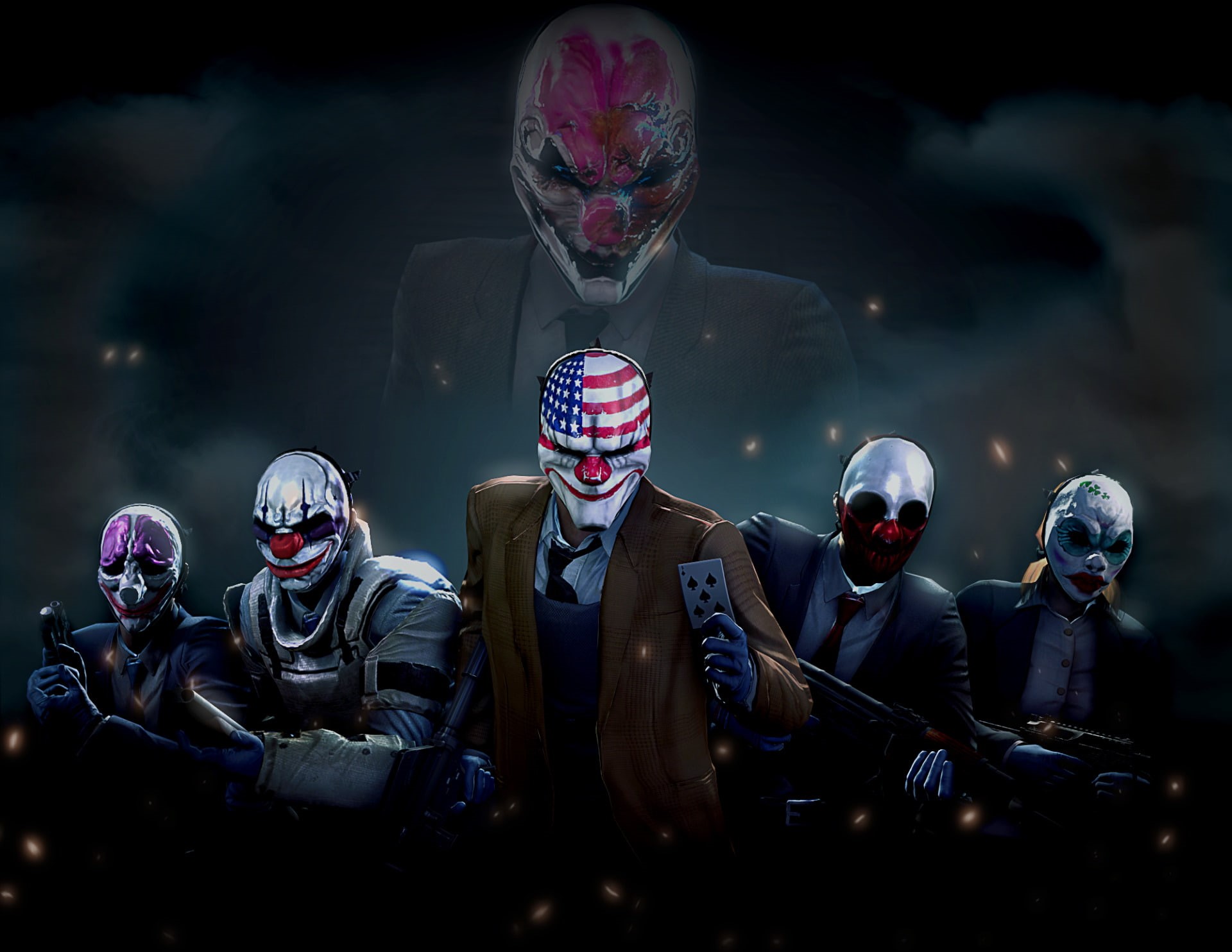 1080P, Payday 2, Hoxton (Payday), Payday, Wolf (Payday), Chains (Payday), Dallas (Payday), Houston (Payday), Clover (Payday), HD Wallpaper