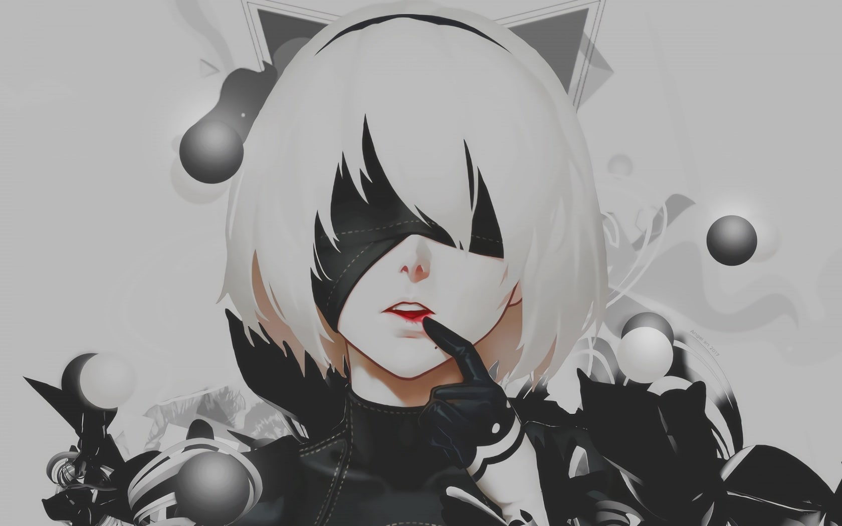 religion, 720P, craft, no people, Yorha unit no.2 type b, sculpture, creativity, representation, Nier: Automata, indoors, black color, male likeness, white color, HD Wallpaper