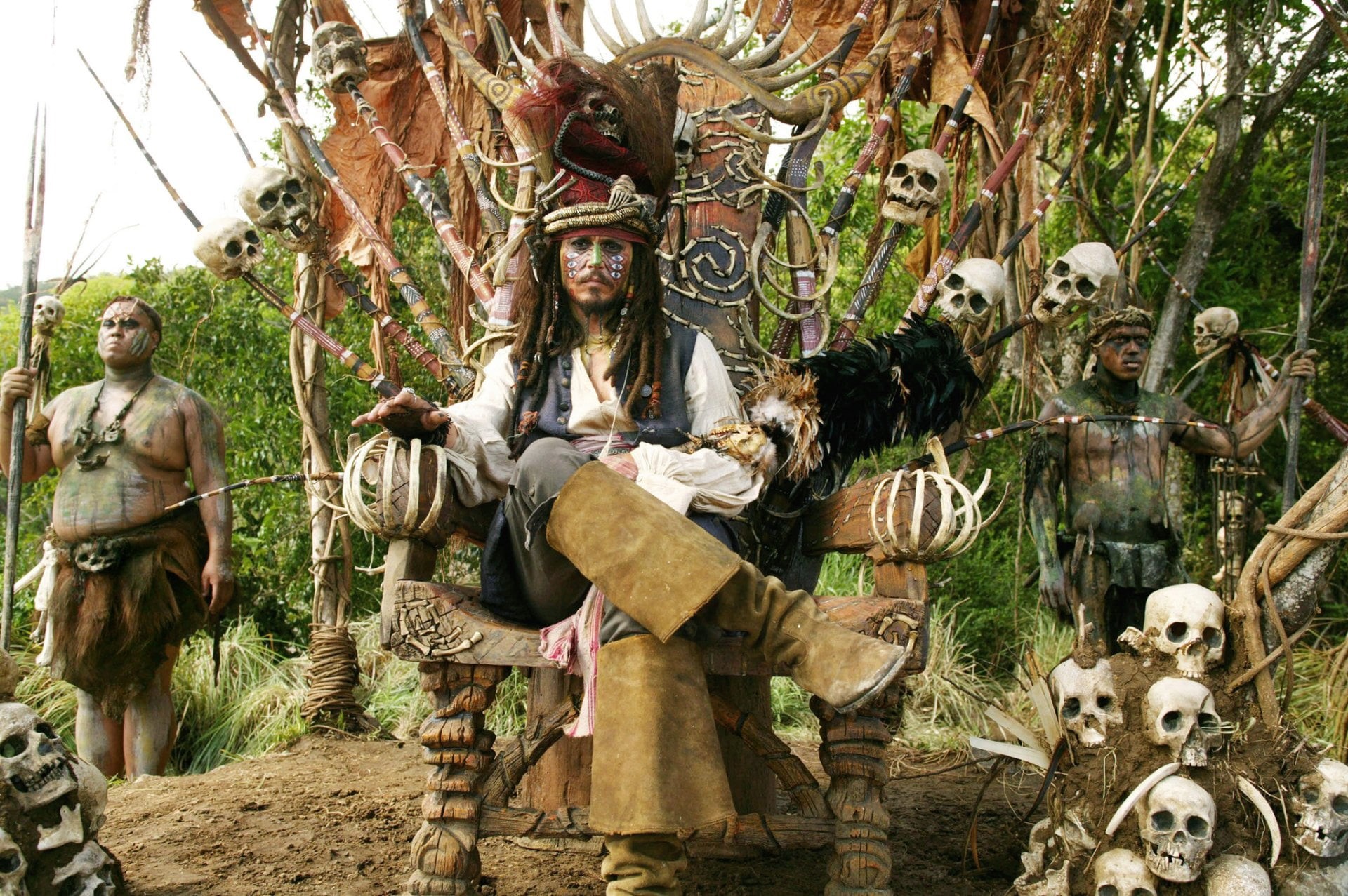 art and craft, tree, front view, young adult, johnny, Jack Sparrow, people, creativity, full length, day, male likeness, plant, portrait, depp, Pirates Of The Caribbean: Dead Mans Chest, HD Wallpaper