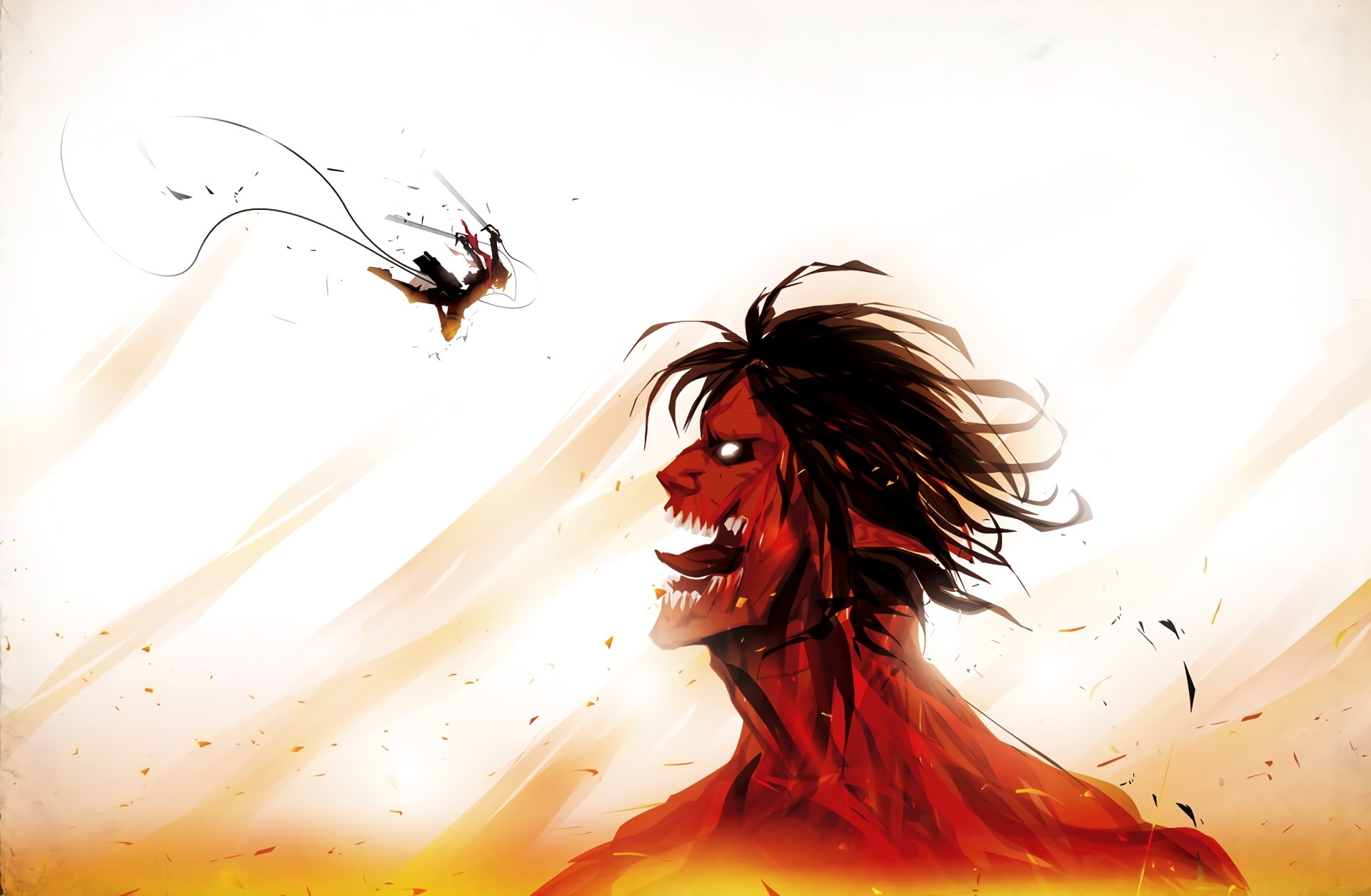 1080P, Mikasa Ackerman, Eren Yeager, Shingeki No Kyojin, Attack On Titan, Anime, HD Wallpaper
