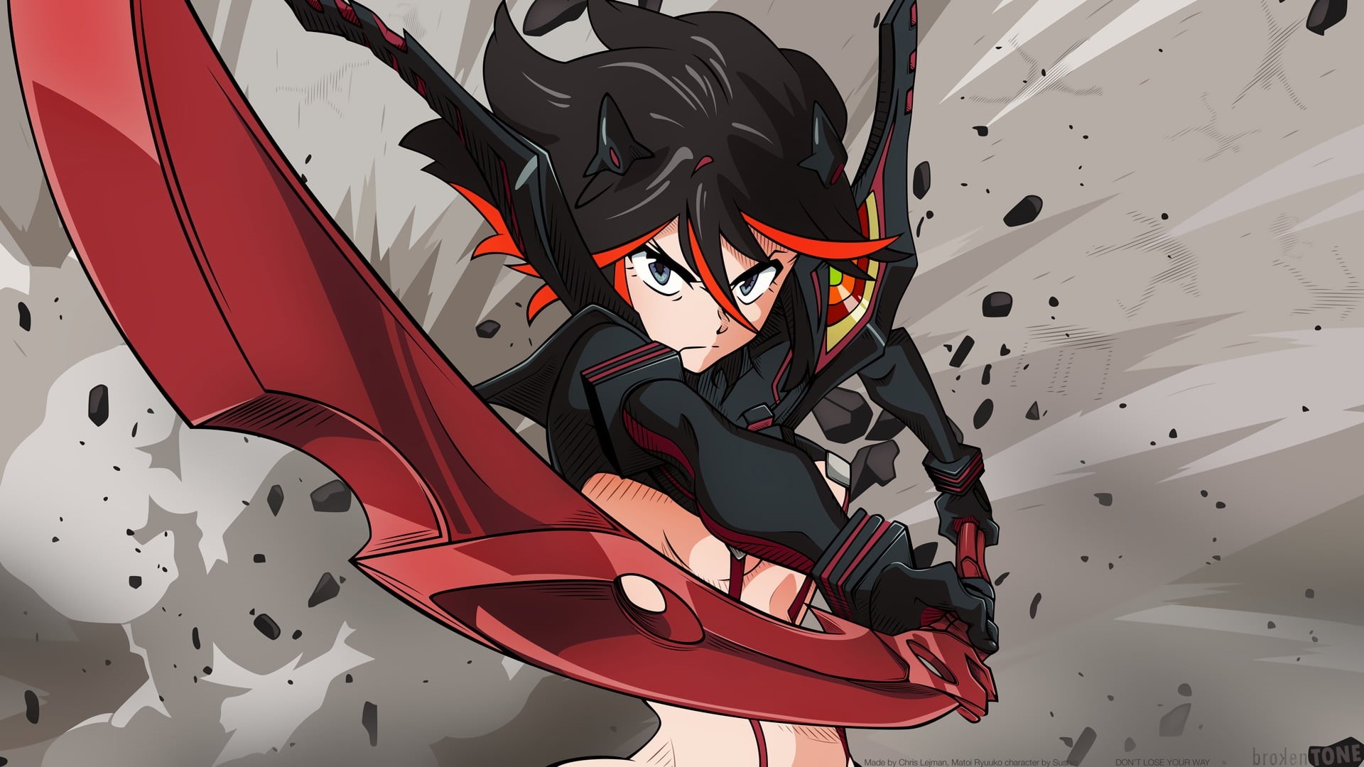 adventure, leisure activity, sport, climbing, anime, nature, white color, nautical vessel, real people, indoors, protection, red, haired, Kill la Kill, HD Wallpaper