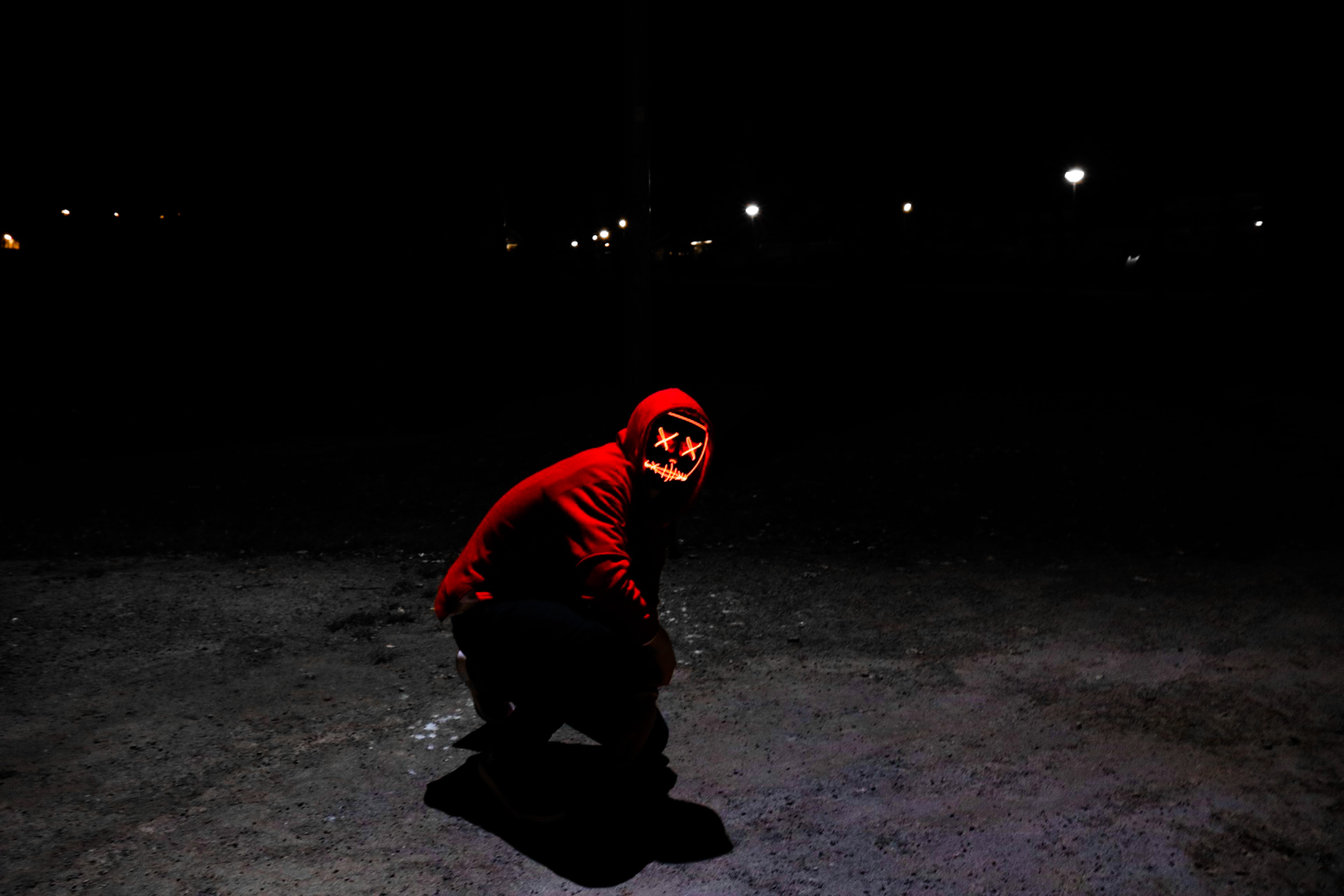 tarmac, one person, fashion, street, hoodie, creepy, style, lifestyles, front view, dark, people, wearing, man, men, night, full length, young adult, outdoor, HD Wallpaper