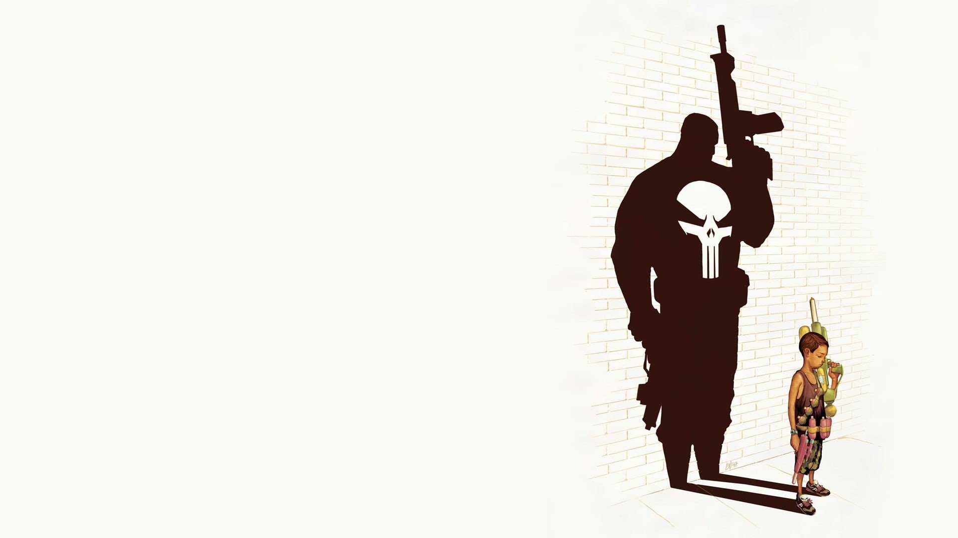 day, imagination, sunlight, copy space, men, group of people, art and craft, architecture, male likeness, punisher, standing, children, people, trash, adult, HD Wallpaper