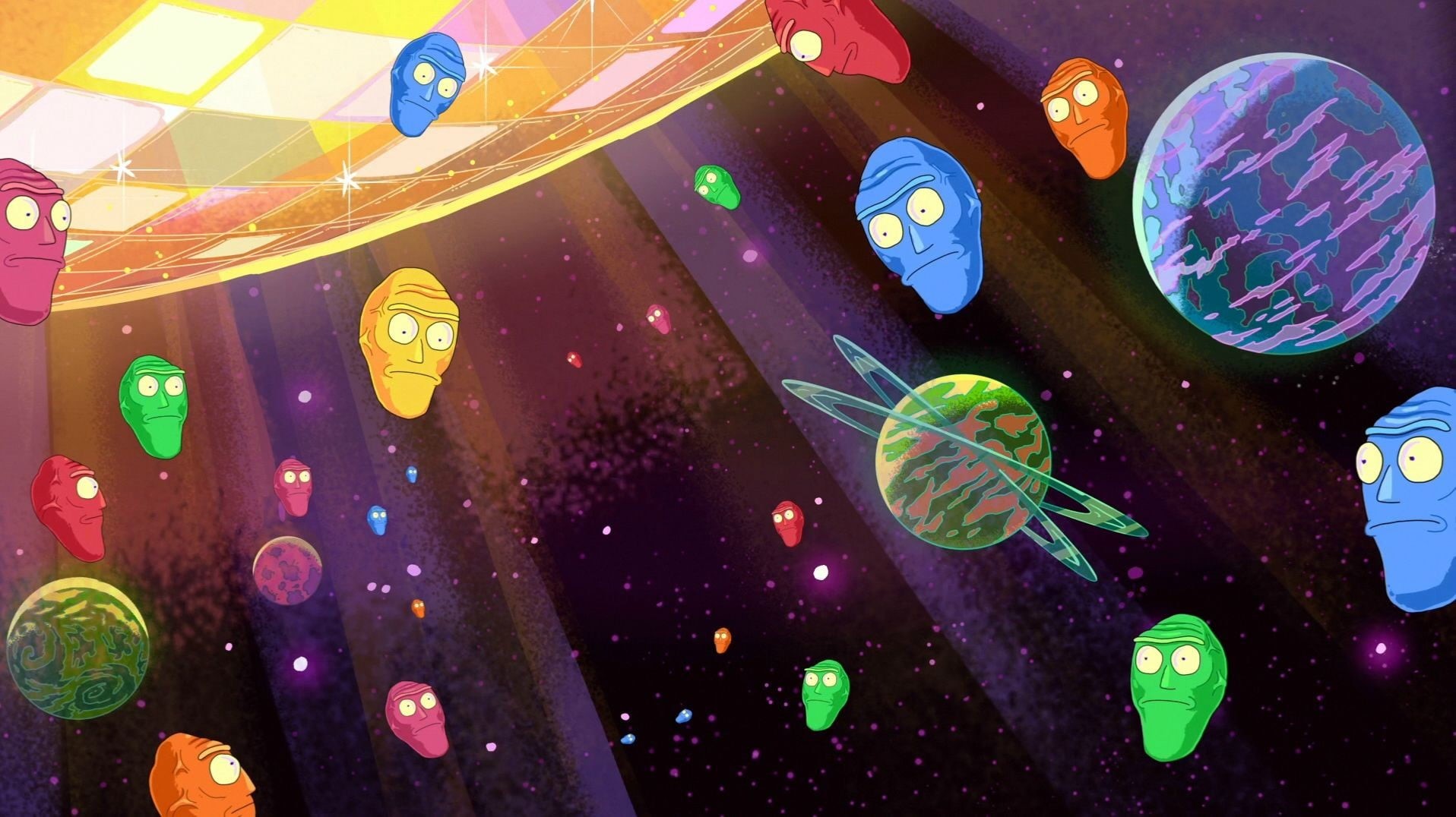 no people, planet, close-up, decoration, large group of objects, multi colored, motion, morty, illustration, illuminated, animal, still life, creativity, HD Wallpaper