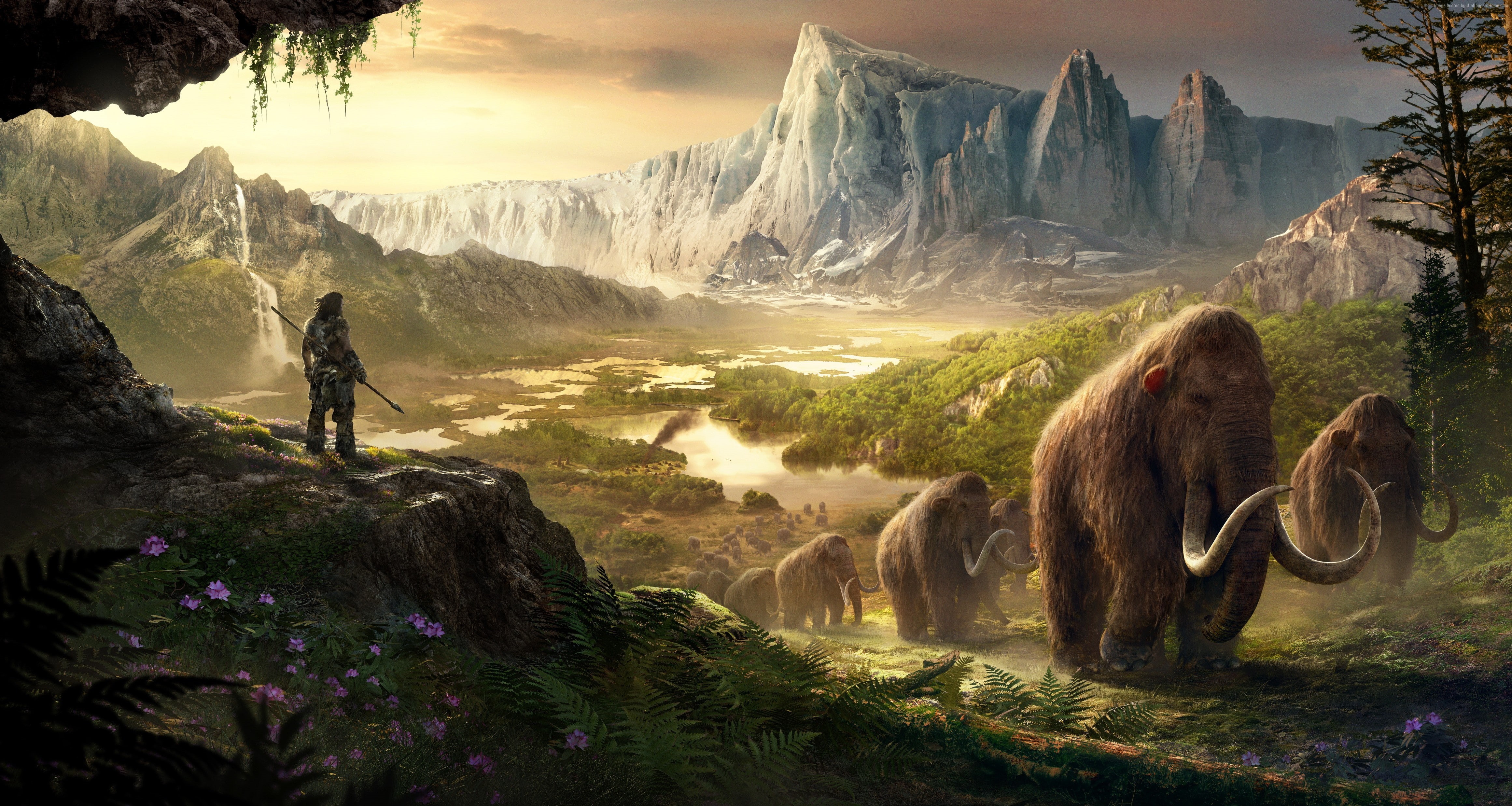 leisure activity, Far Cry Primal, mountain, mountain range, tranquility, environment, scenics - nature, men, 4K, solid, real people, plant, Xbox One, outdoors, HD Wallpaper
