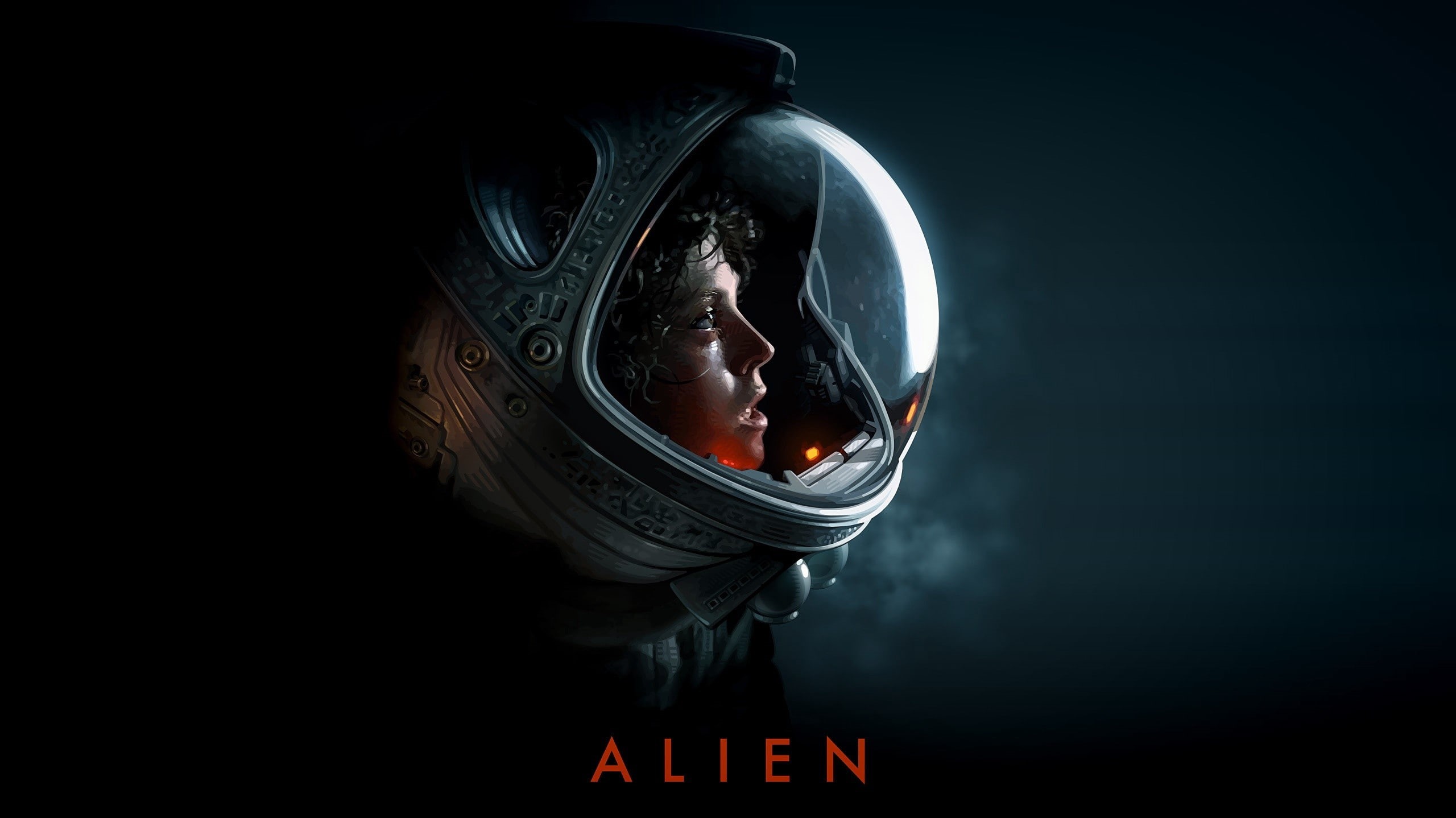 2K, Alien (movie), Sigourney Weaver, Xenomorph, artwork, space suit, Ellen Ripley, science fiction, HD Wallpaper