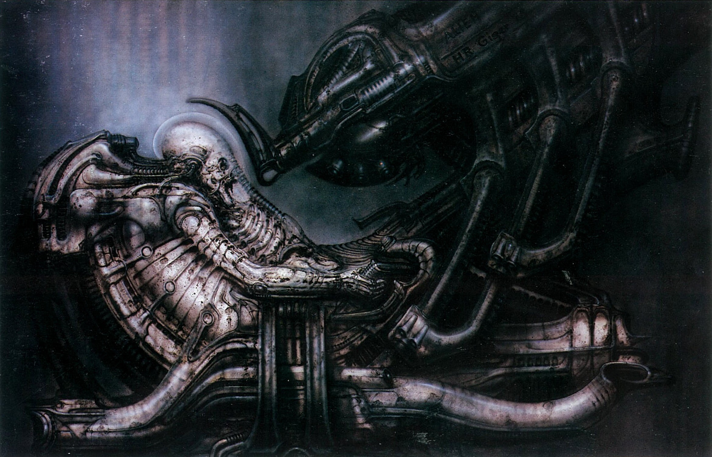day, close-up, sculpture, old, architecture, 1080P, Space Jockey, machine, travel, the past, Prometheus (movie), artwork, wall - building feature, history, HD Wallpaper