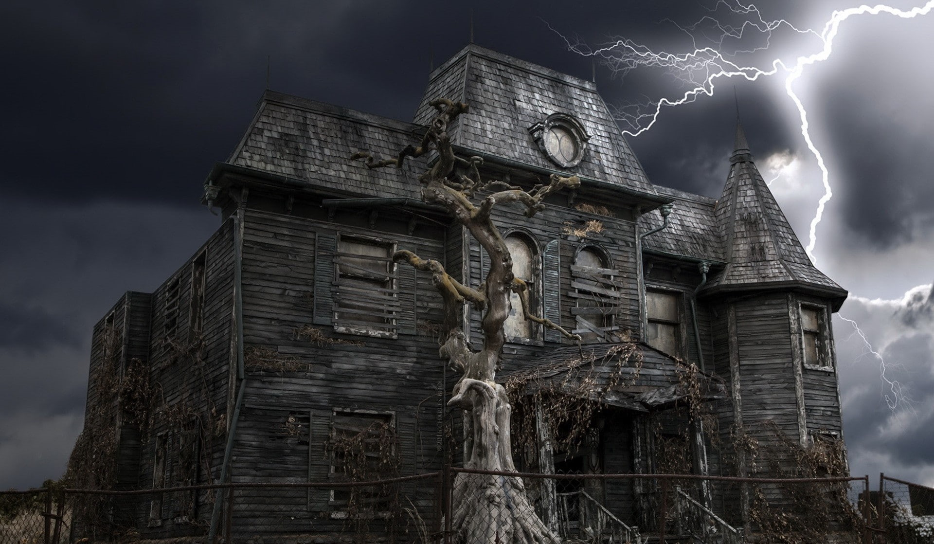 spooky, house, 1080P, HD Wallpaper