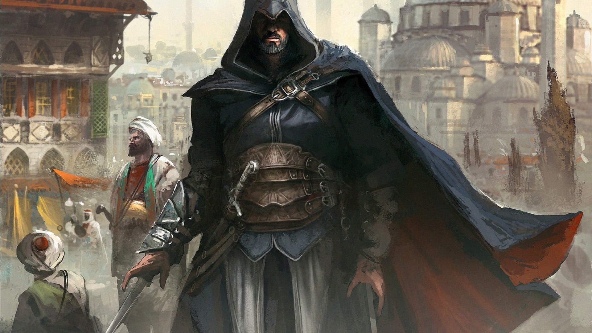 1080P, Assassins Creed, place of worship, building exterior, s, representation, travel destinations, statue, Ezio Auditore da Firenze, history, city, built structure, HD Wallpaper