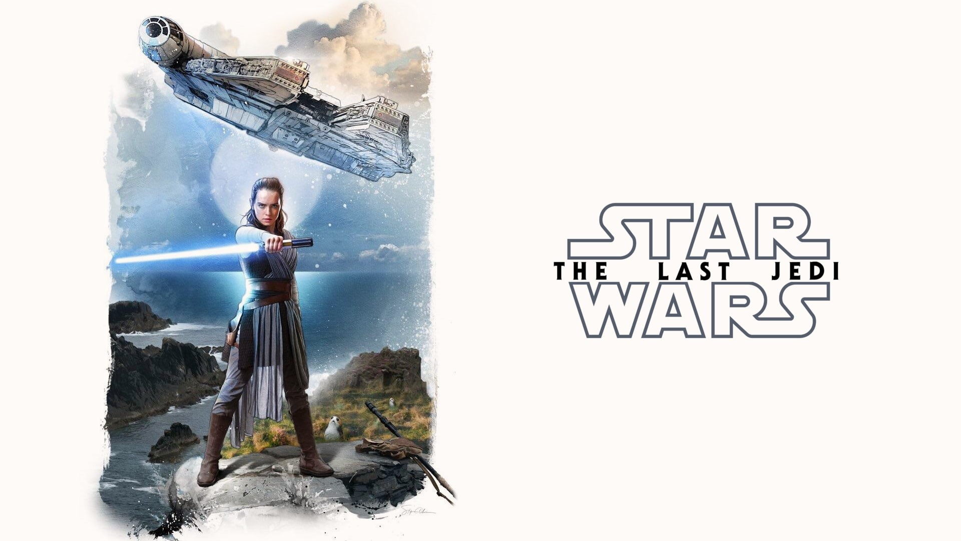 Star Wars: The Last Jedi, creativity, text, message, outdoors, copy space, casual clothing, one person, full length, nature, 1080P, wall - building feature, HD Wallpaper