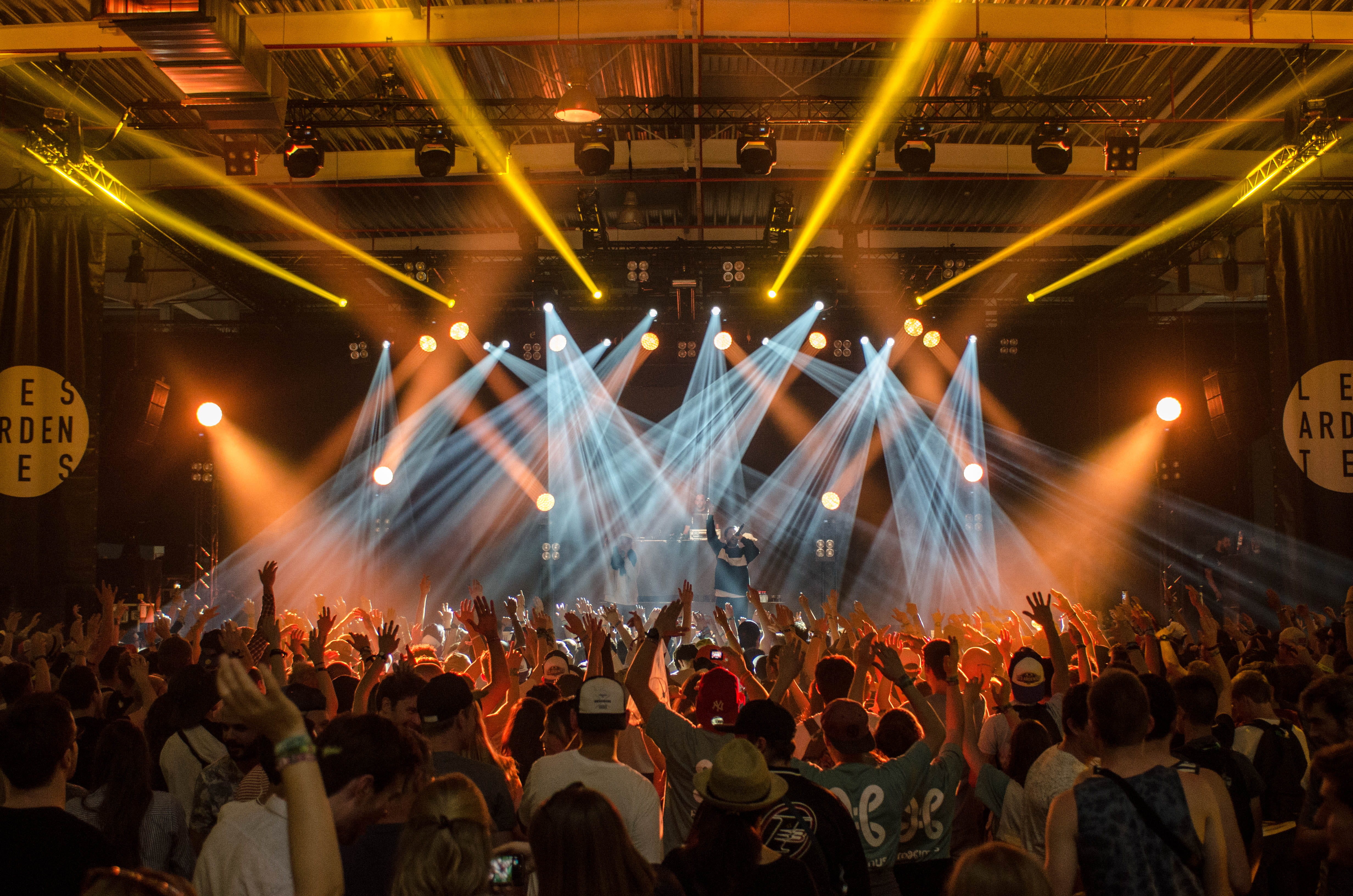 human arm, musicians, stage, La Smala - Les Ardentes 2016, arts culture and entertainment, lights, light, event, popular music concert, people, disco, spectator, HD Wallpaper