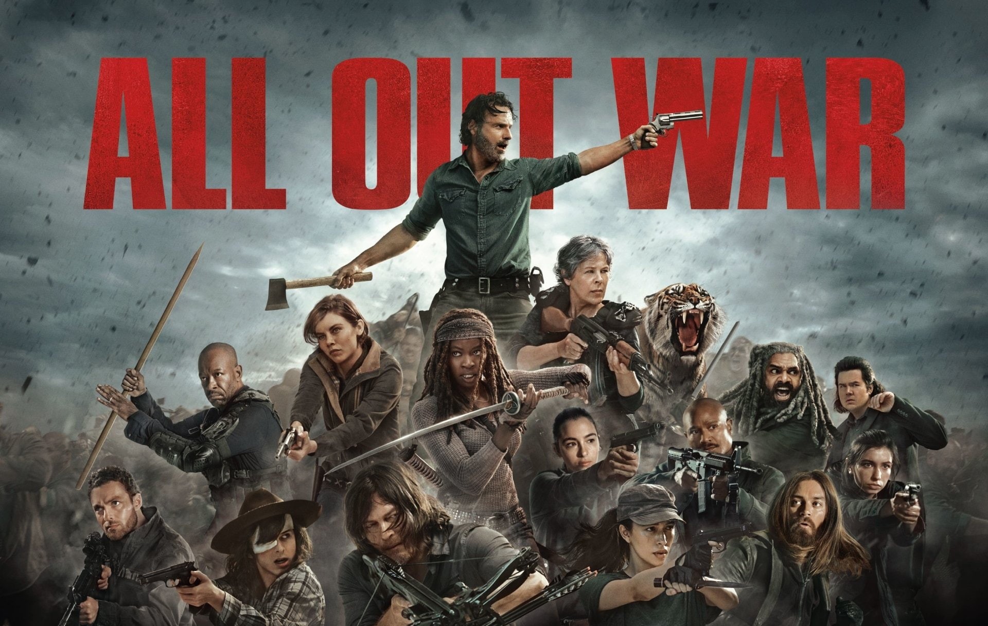 arms raised, limb, Carl Grimes, young men, aggression, Carol Peletier, large group of people, TV Show, human arm, real people, mid adult, gun, Rosita Espinosa, HD Wallpaper