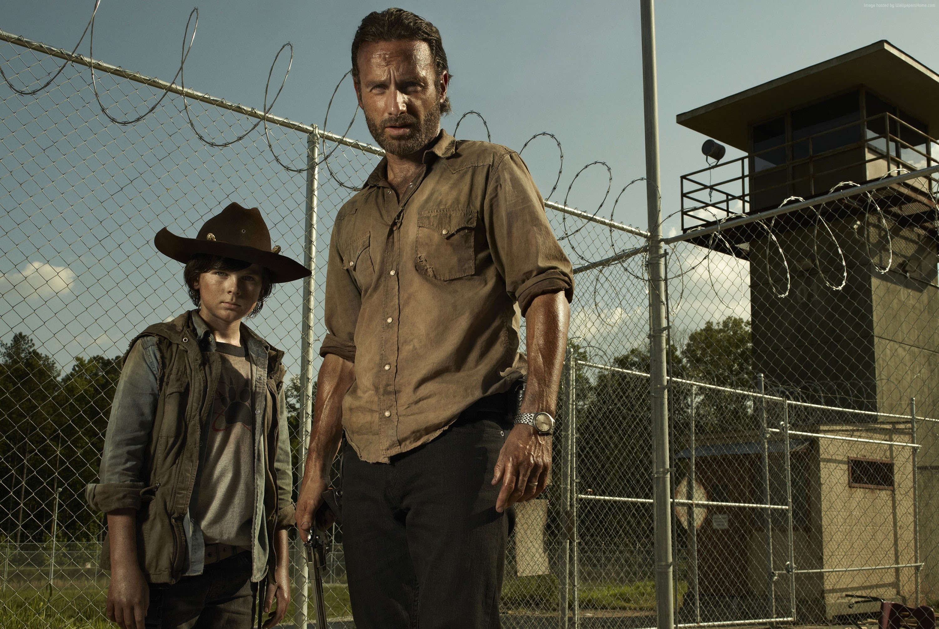 Andrew Lincoln, movie, 5 season, Best TV Series of 2015, 2K, Rick Grimes, The Walking Dead, Chandler Riggs, HD Wallpaper
