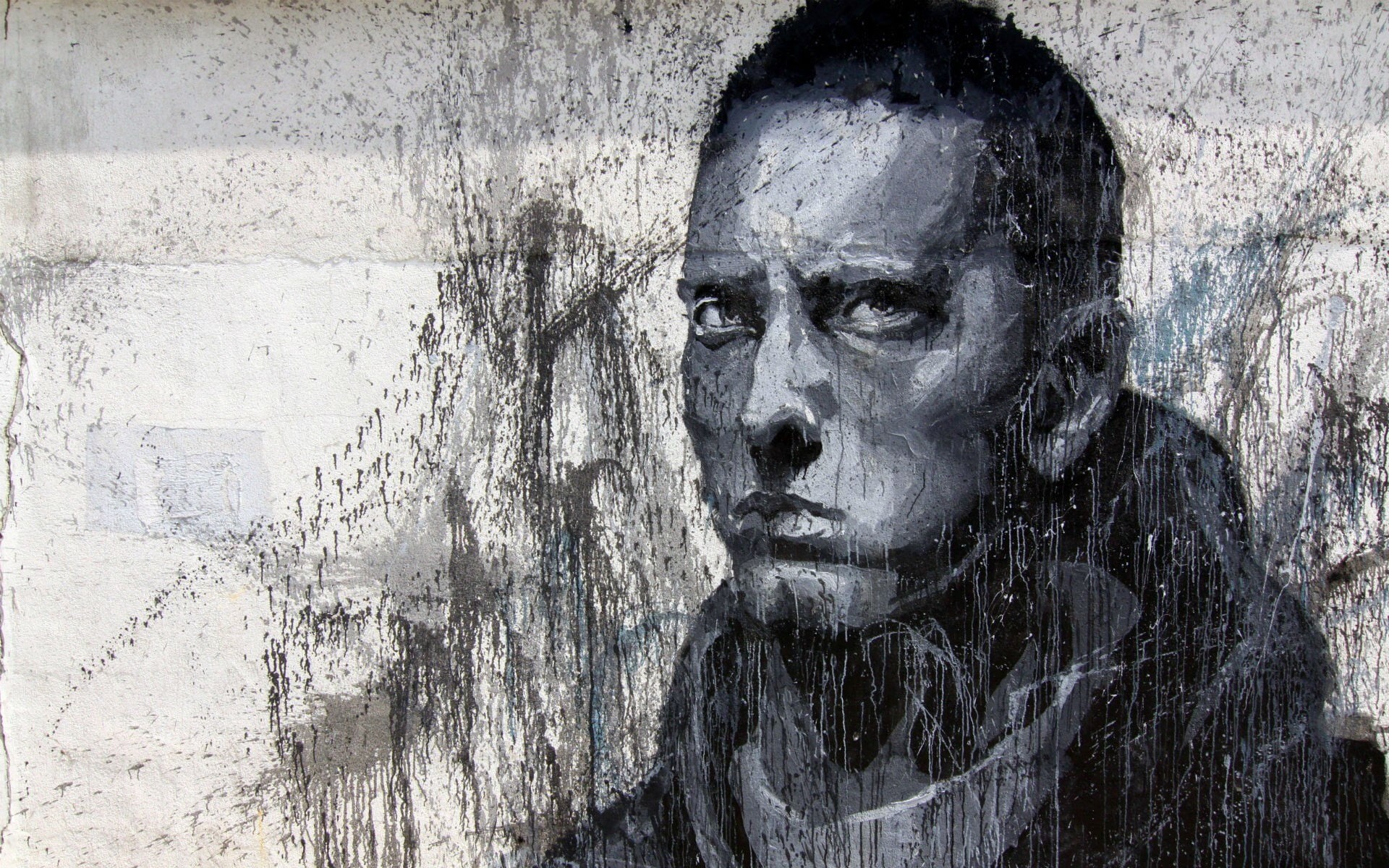 portrait, weathered, people, architecture, contemplation, day, music, creativity, representation, Eminem, digital composite, close-up, leisure activity, HD Wallpaper