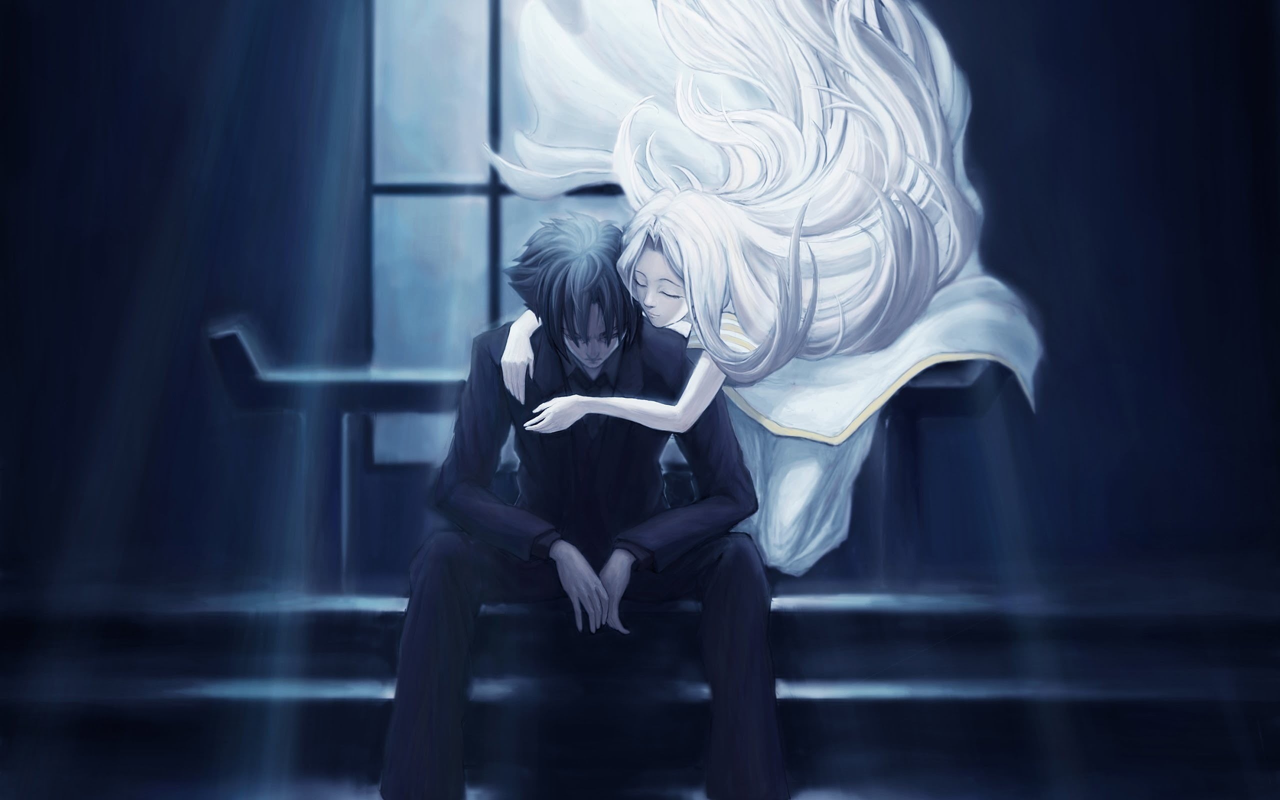 Fate/Zero, young women, long hair, sitting, one person, young adult, Kiritsugu Emiya, dark, obscured face, hairstyle, women, character, dressed, adult, HD Wallpaper