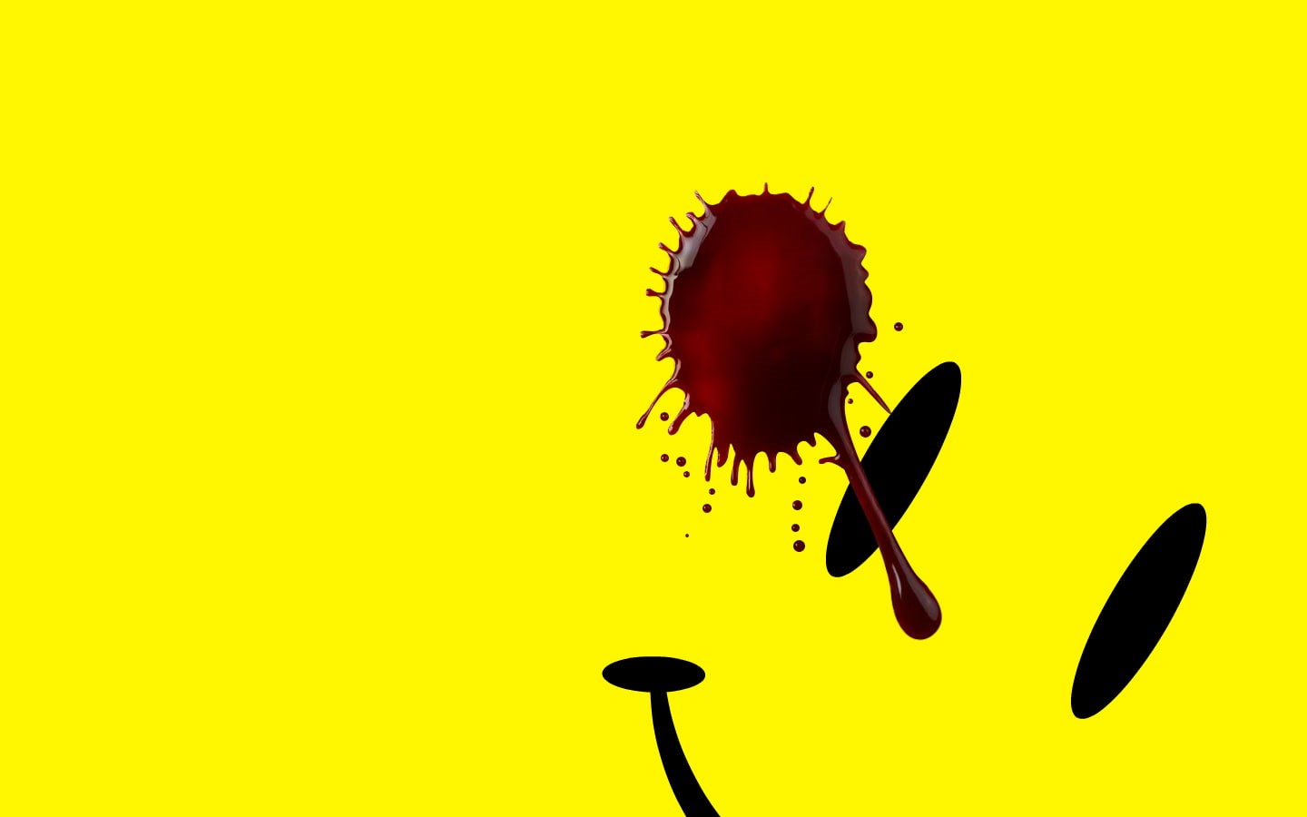 face, 720P, yellow, smiley, blood, hd, cartoon/comic, watchmen, HD Wallpaper