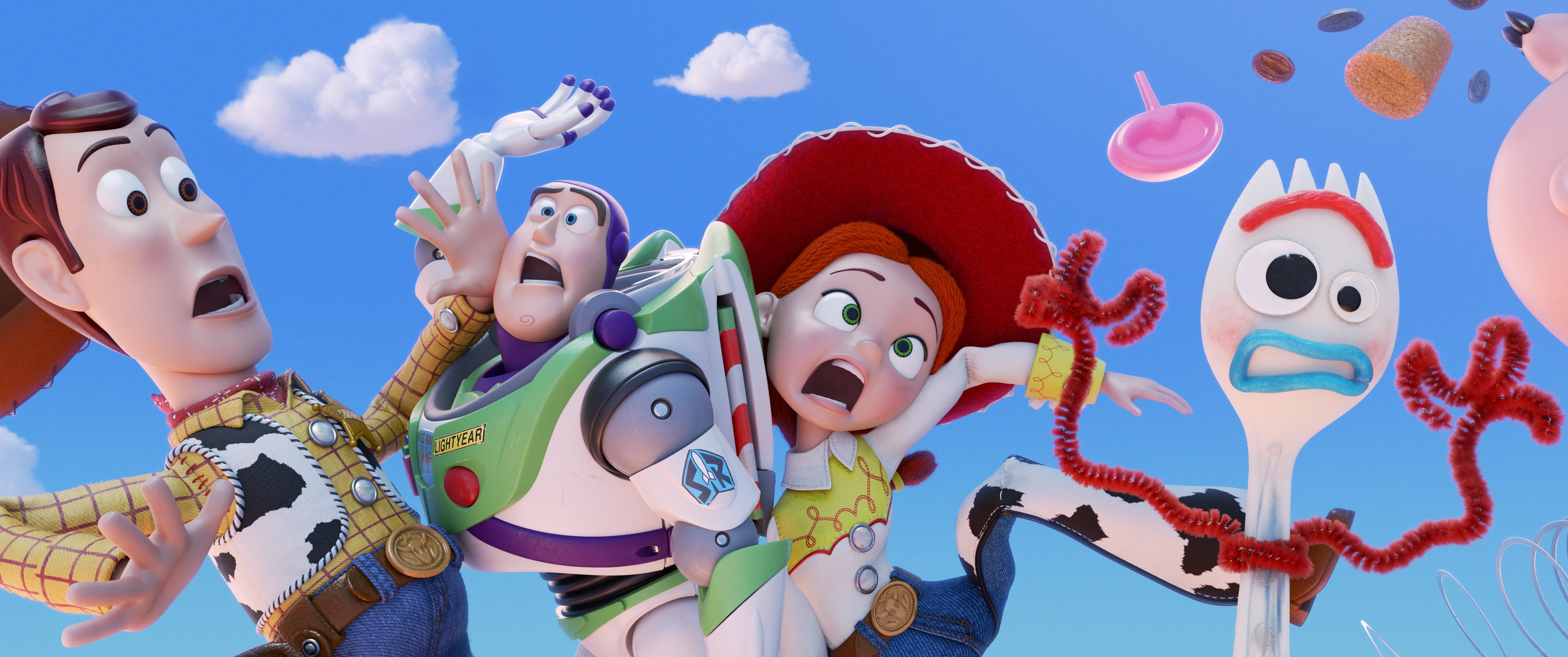 Jessie (Toy Story), Movie, Forky (Toy Story), Buzz Lightyear, 5K, Woody (Toy Story), Toy Story 4, HD Wallpaper